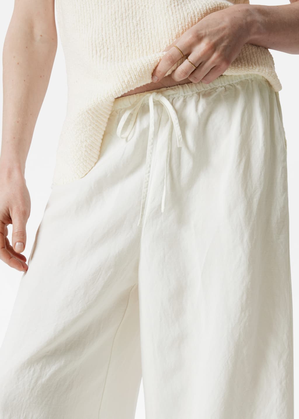 Image of Relaxed Drawstring Trousers