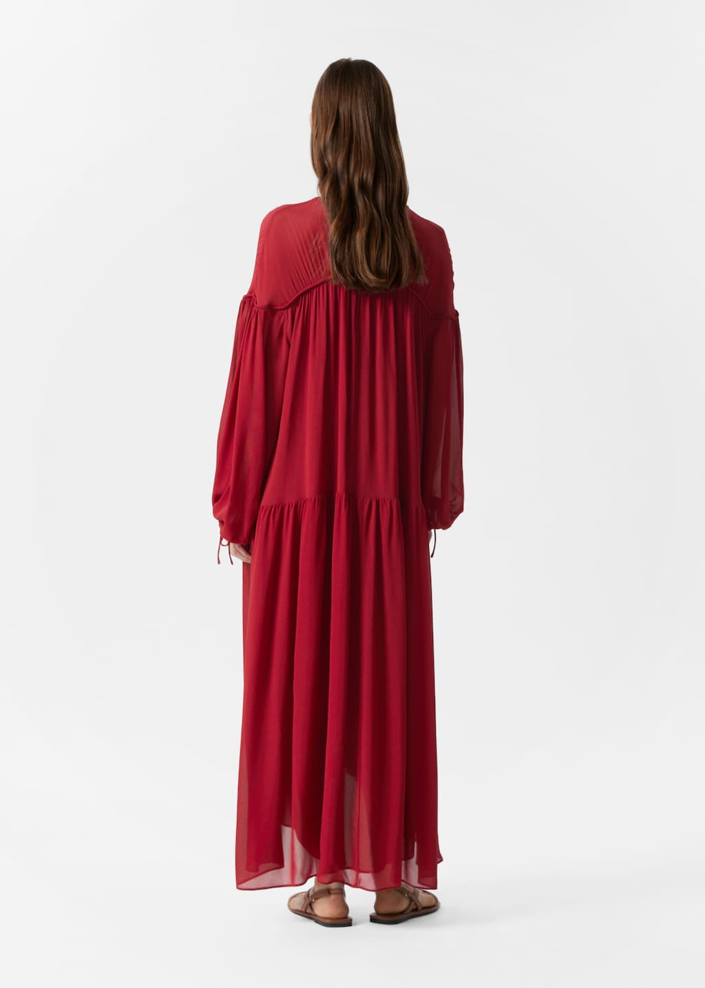 Robe longue fluide - Rouge foncé - Lookbook