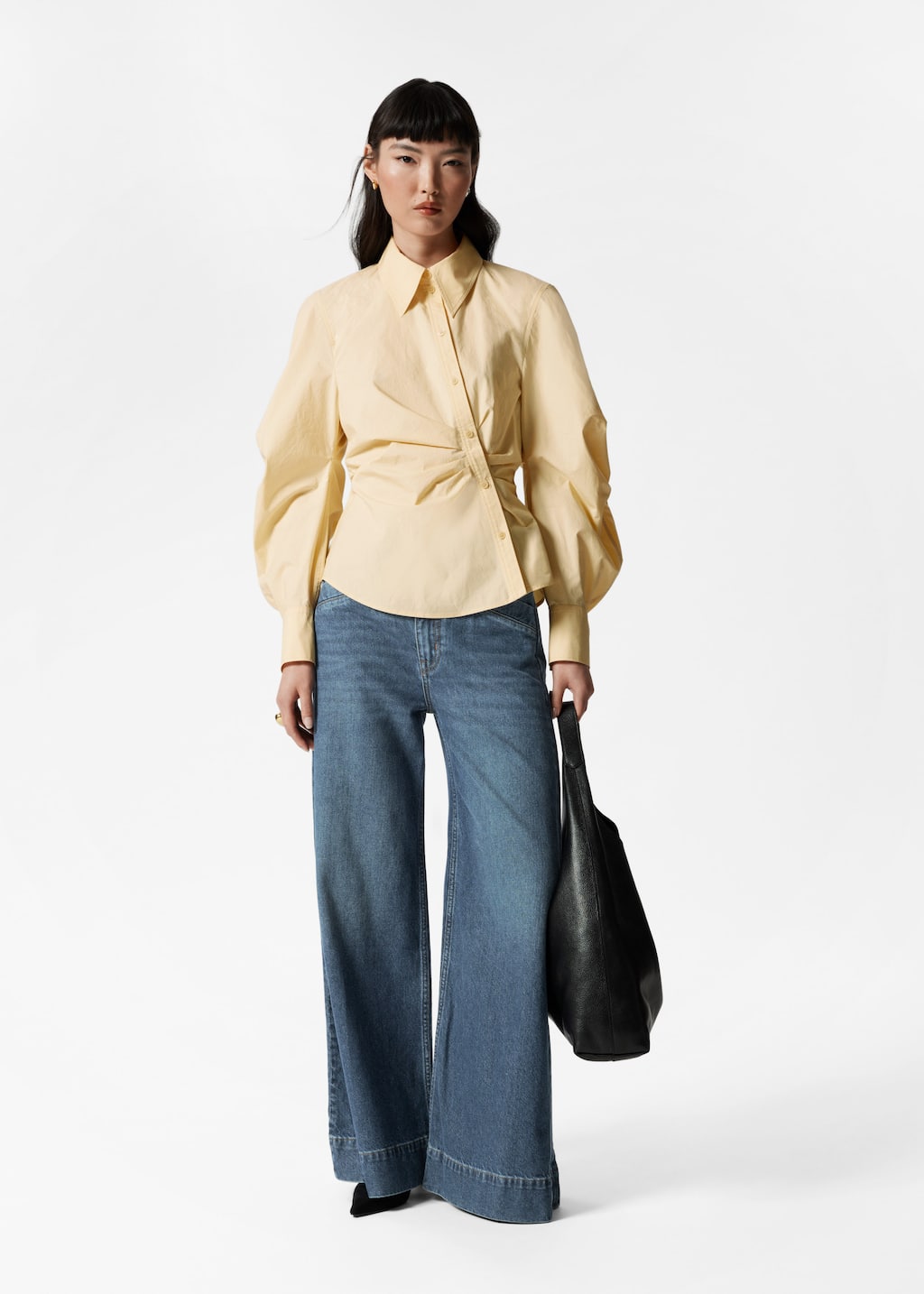 Camisa asimétrica de algodón - Blanco - Lookbook