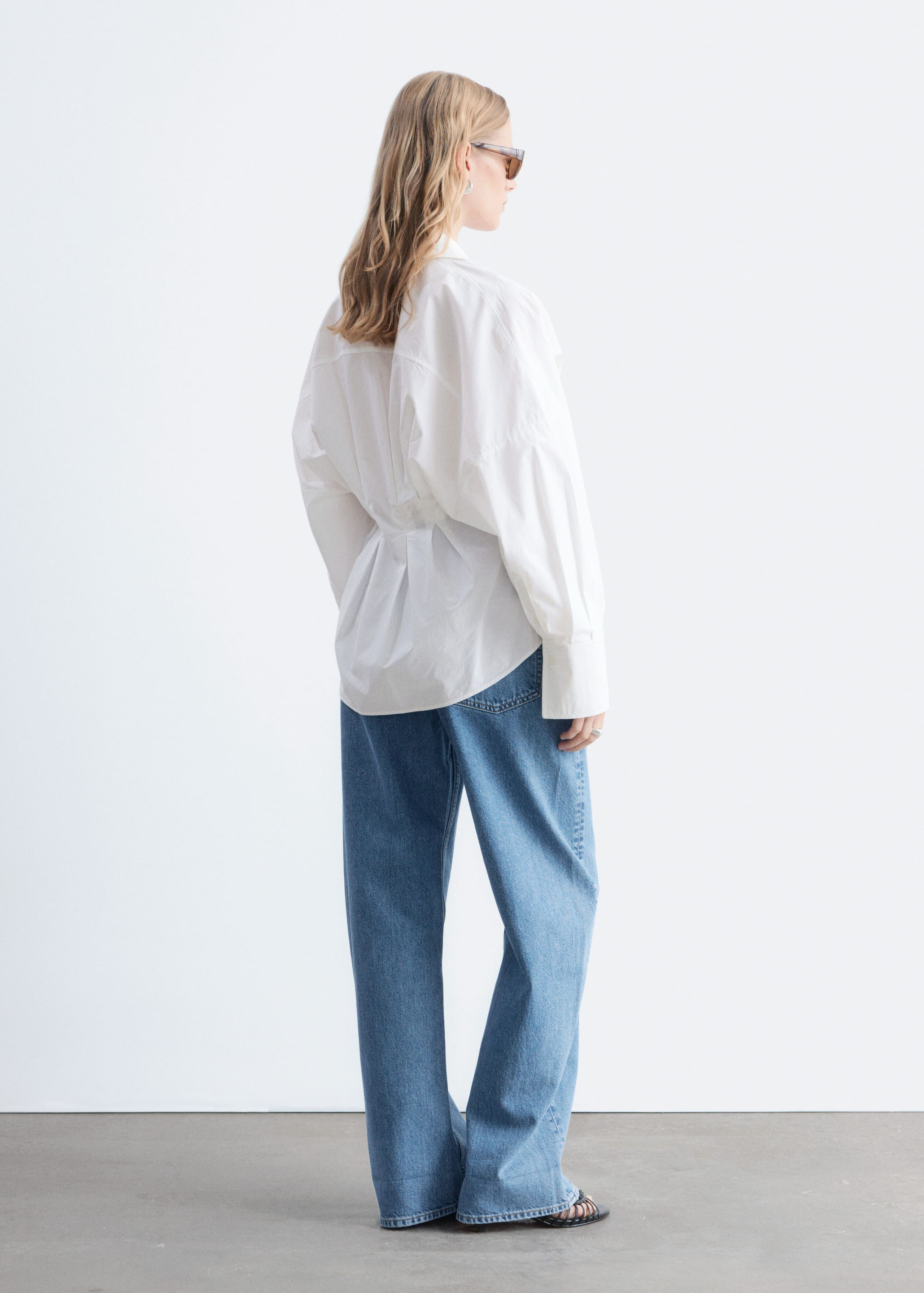 Fitted-Waist Cotton Shirt - White - Lookbook