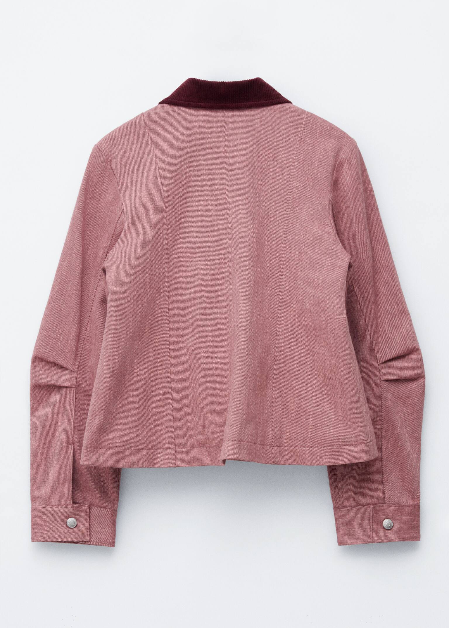 A-Linien-Jacke mit kontrastierendem Kragen - Hellrosa - 10