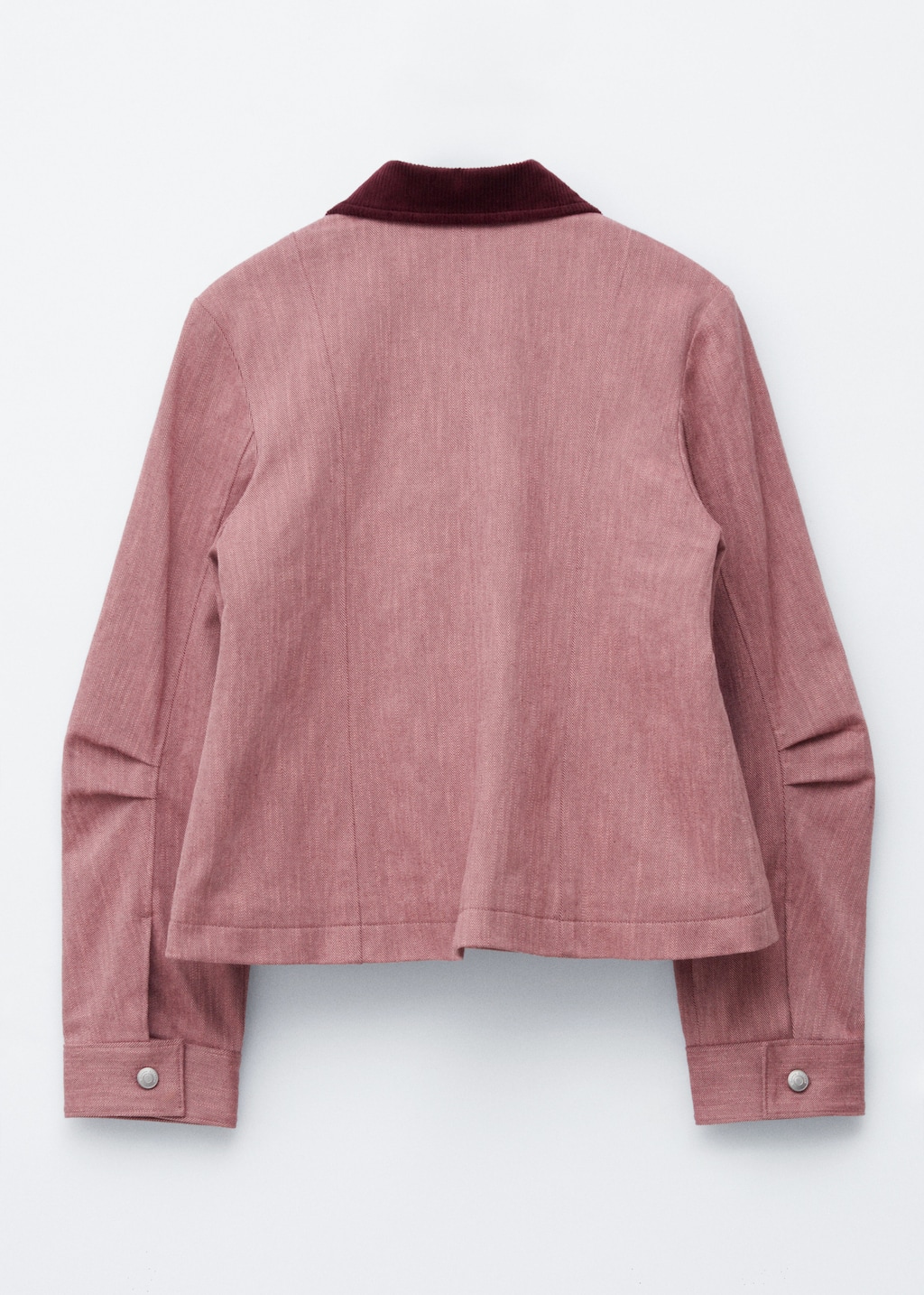Image of Contrast-Collar A-line Jacket