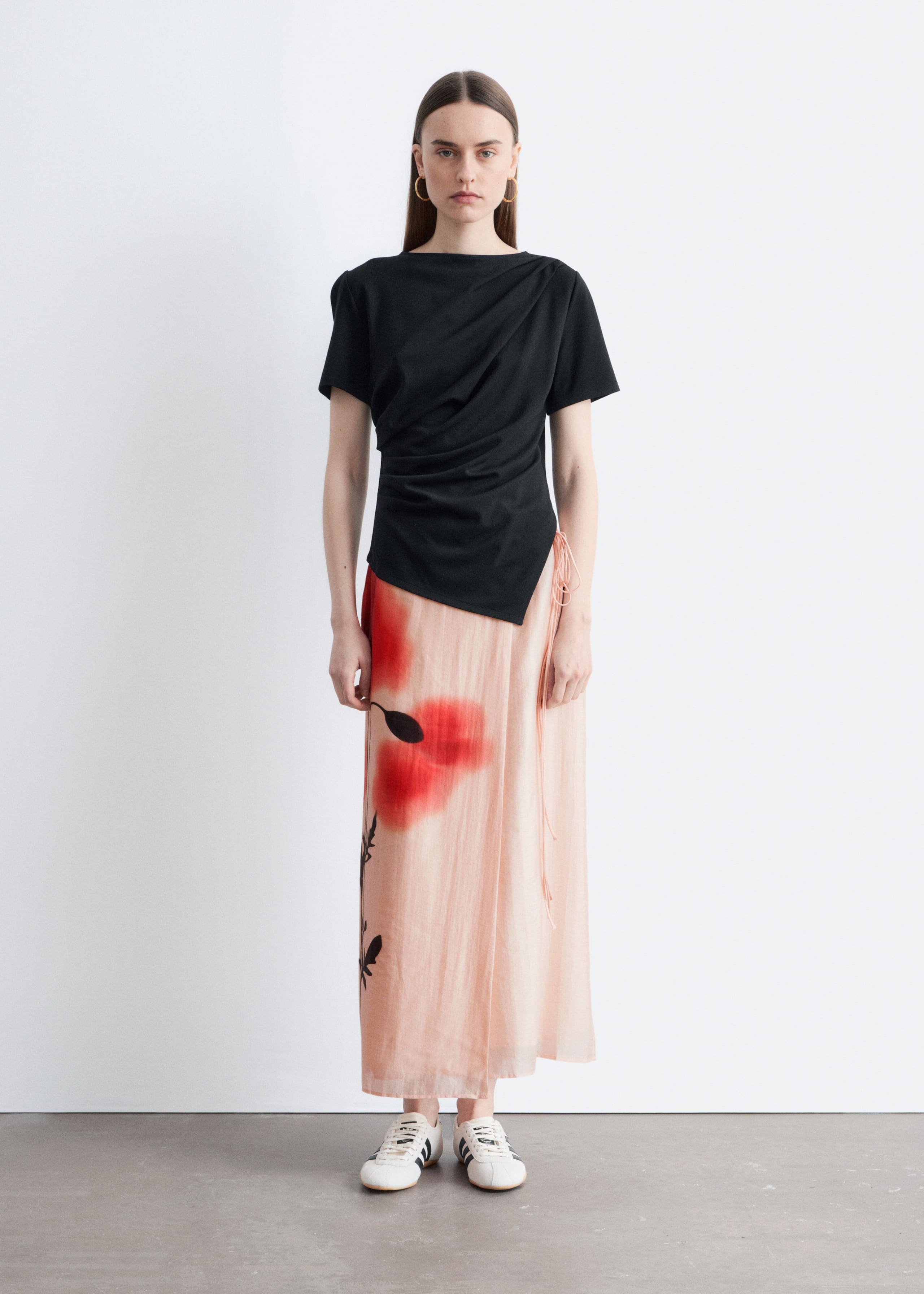 Wrap Maxi Skirt - Pink/Red - Lookbook