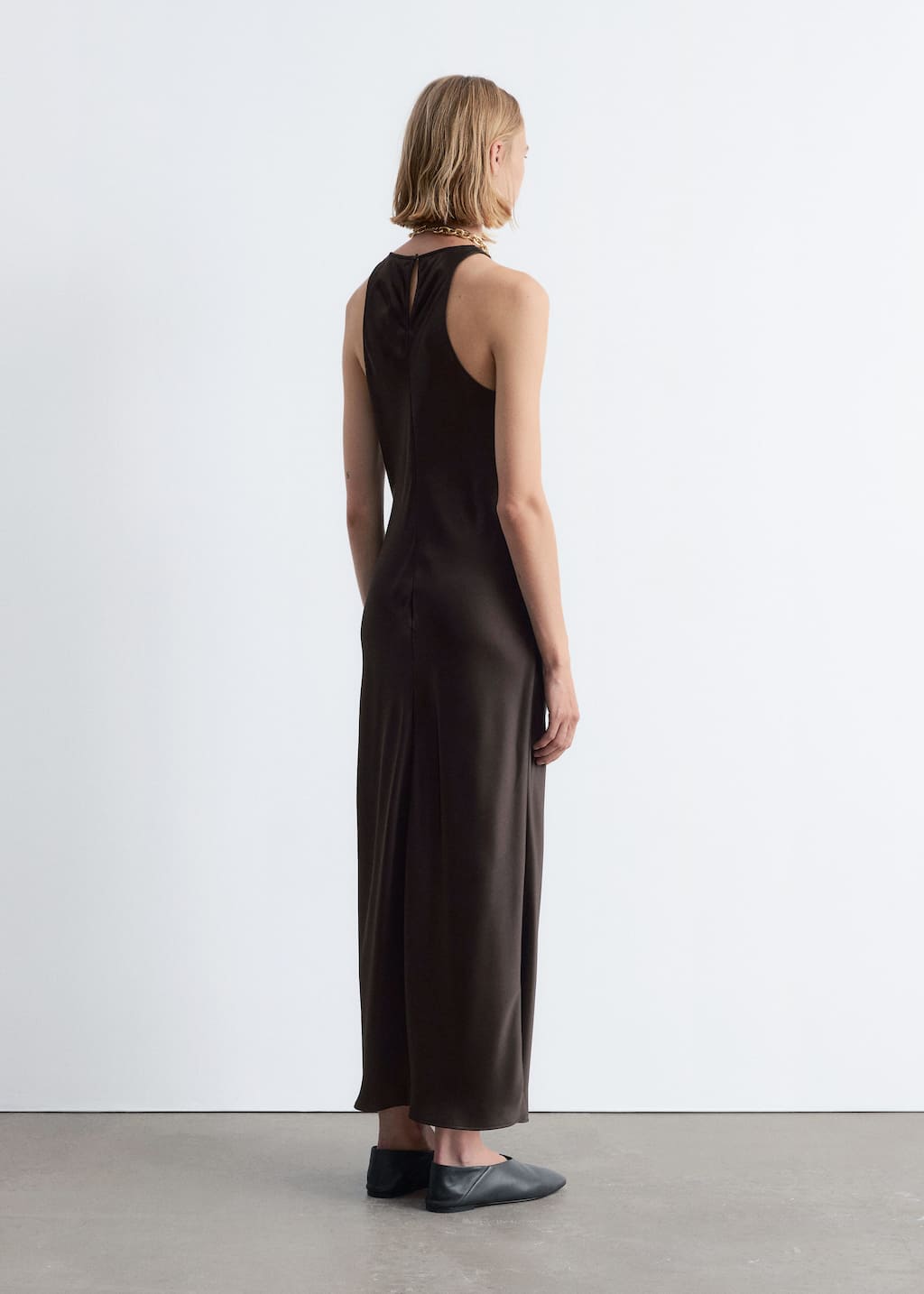 Image of Ärmelloses Midikleid aus Satin