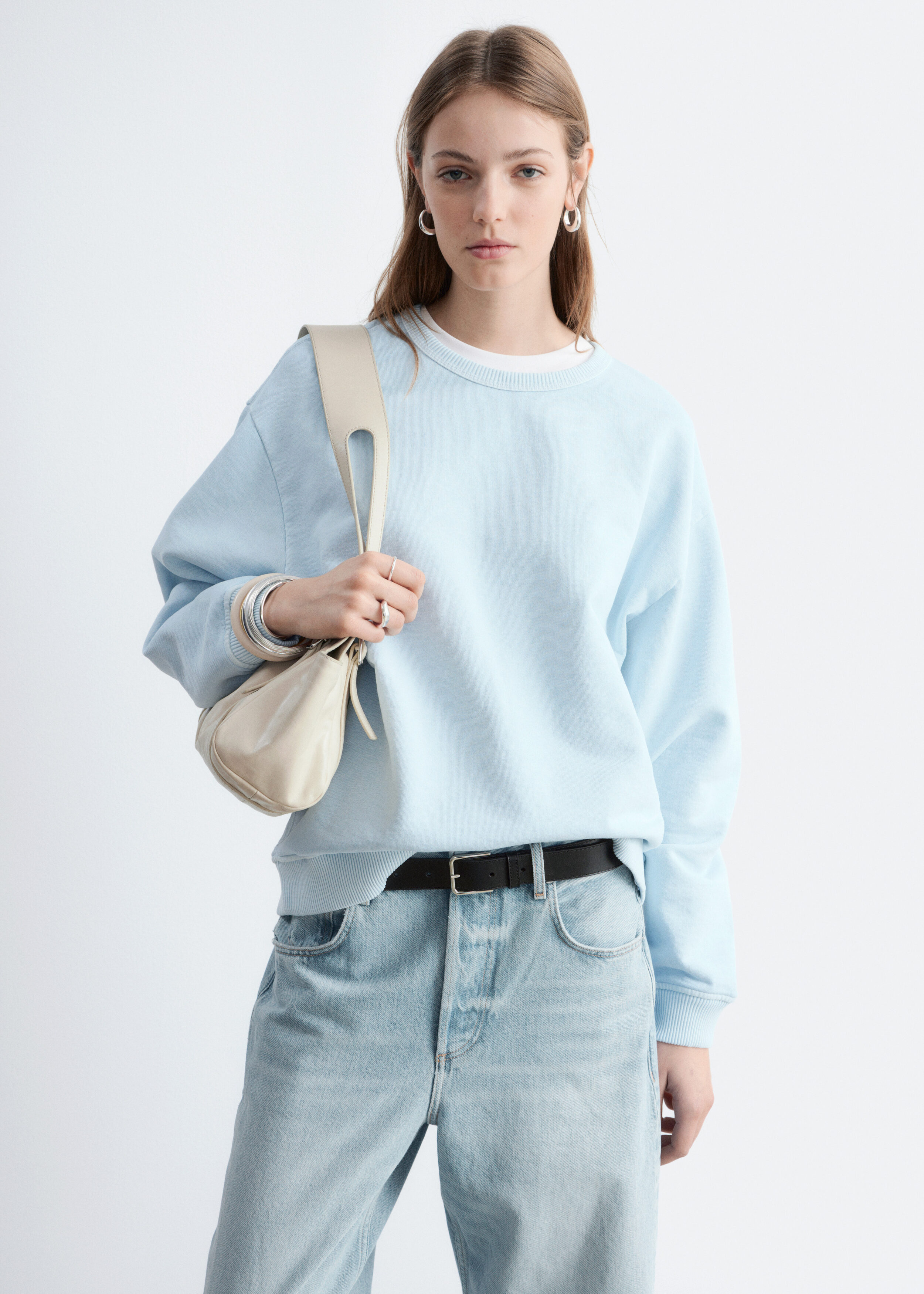 Oversized Cotton-Jersey Sweatshirt - Light Blue - & Other Stories US