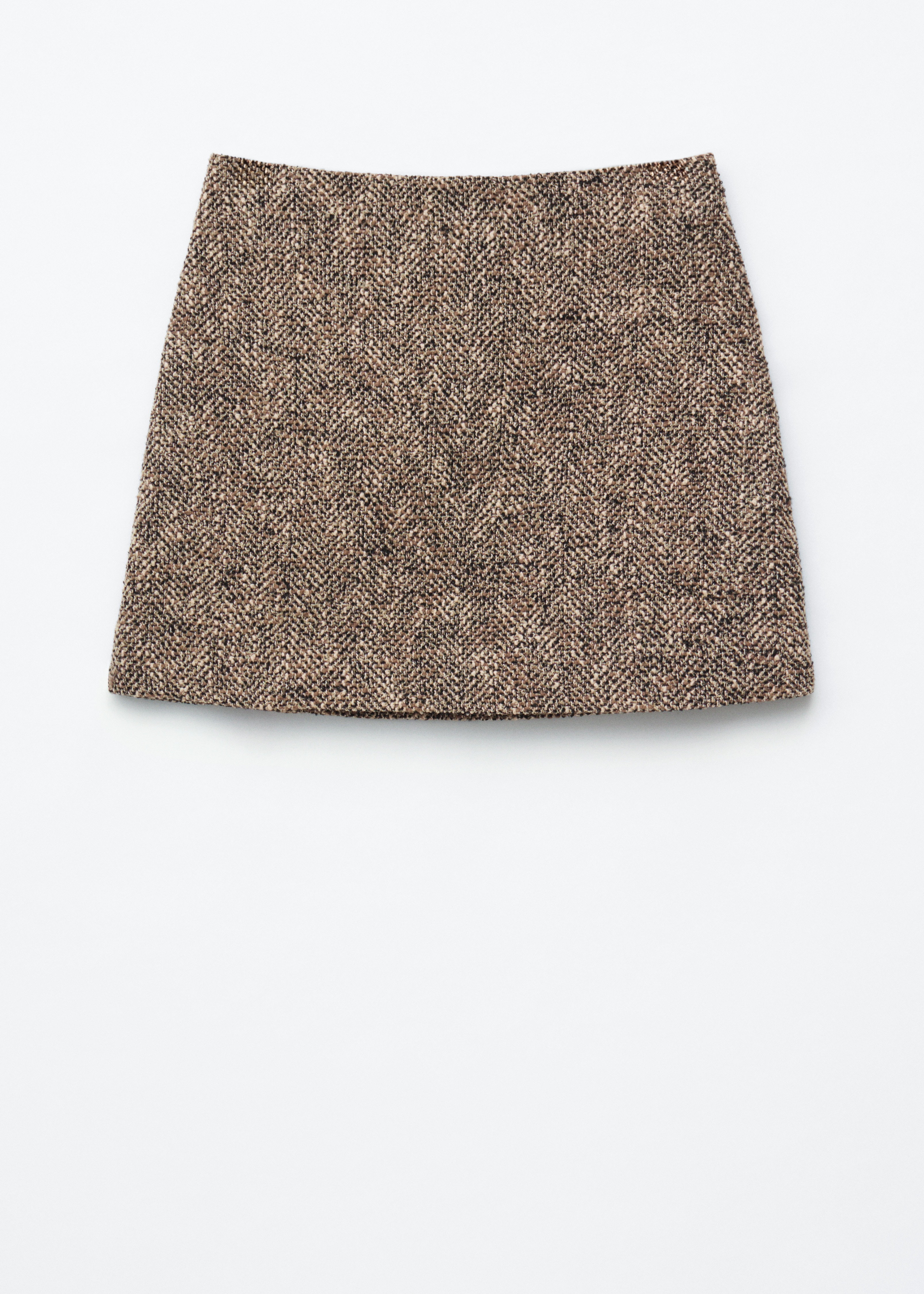 Textured Mini Skirt - Beige Melange
