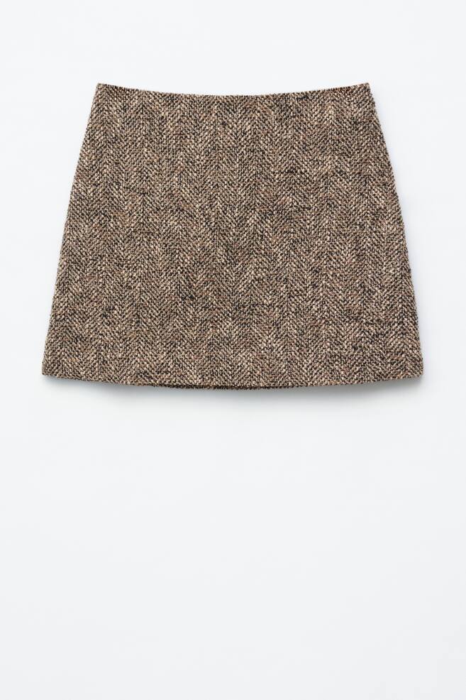 Strukturmönstrad minikjol - Beige/Melange - 1