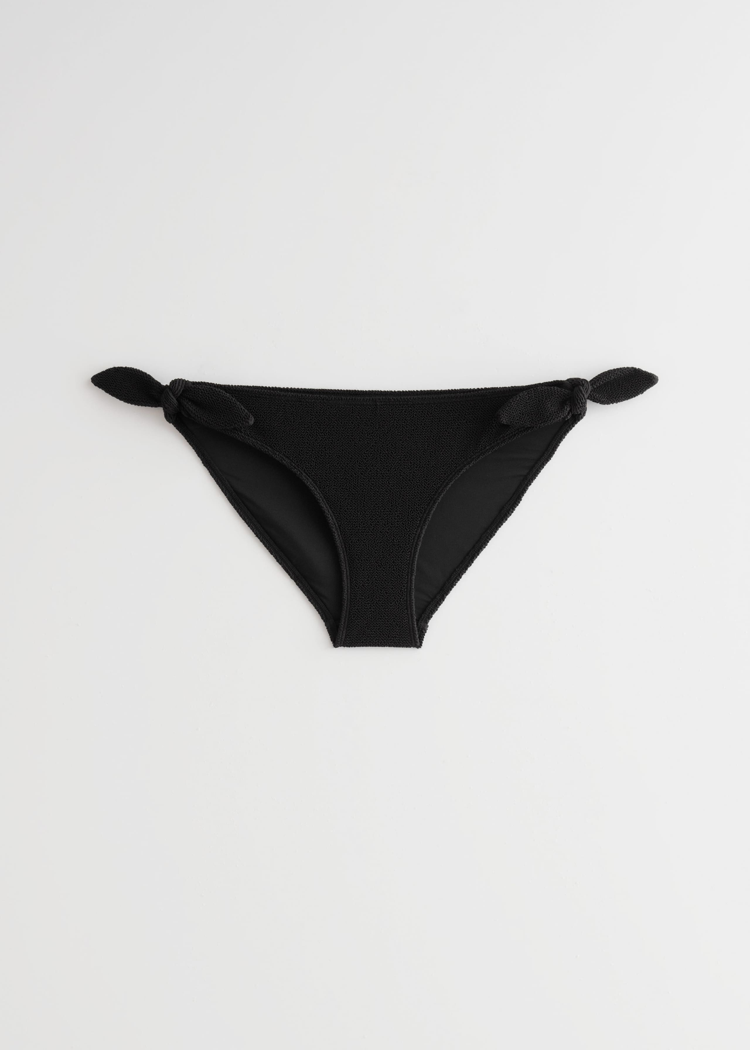 Tie Crepe Bikini Briefs - Black - Still Life