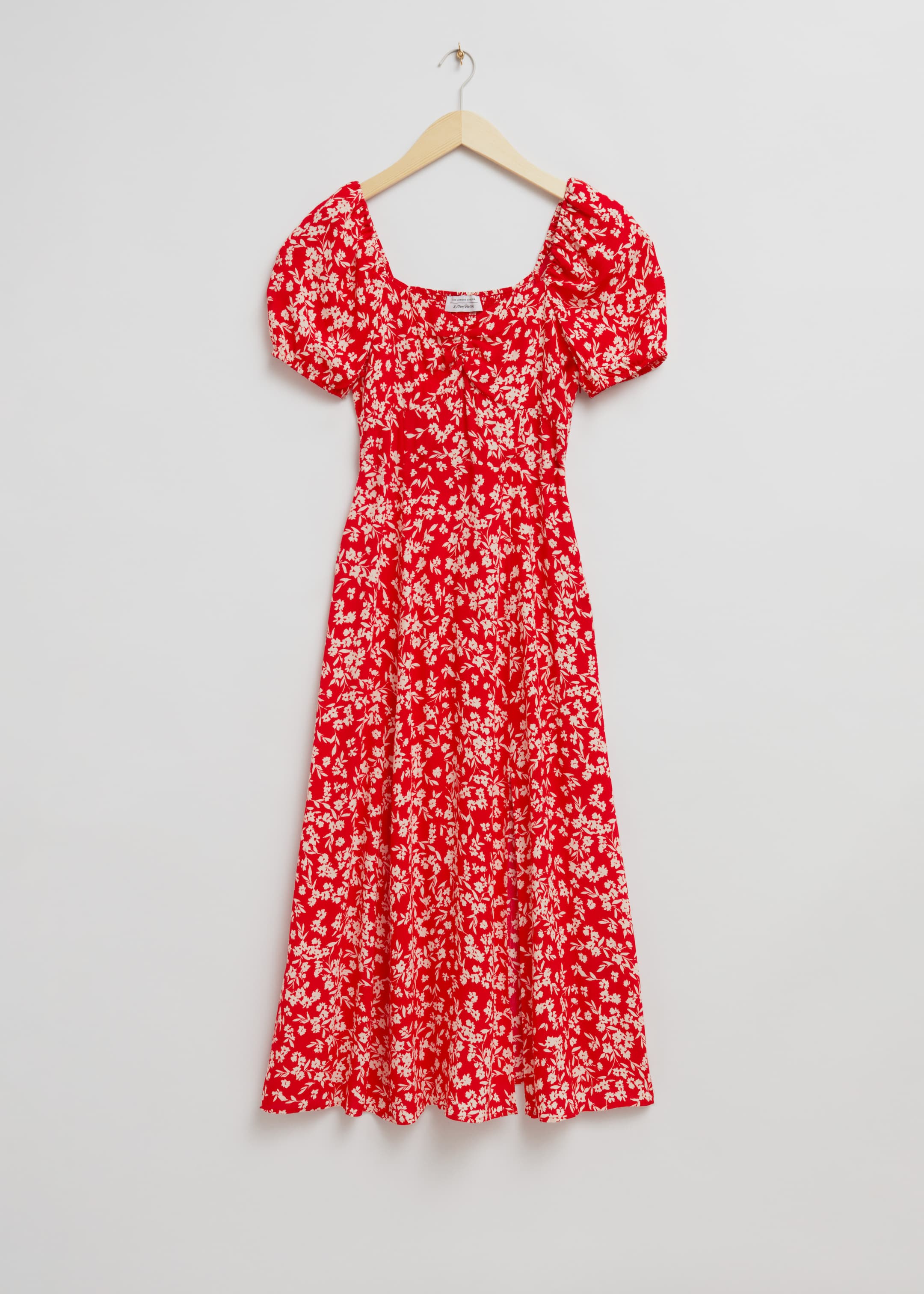 Ingrandisci l'immagine: Flowy Puff Sleeve Midi Dress - Red Floral Print - DONNA | H&M CH 1