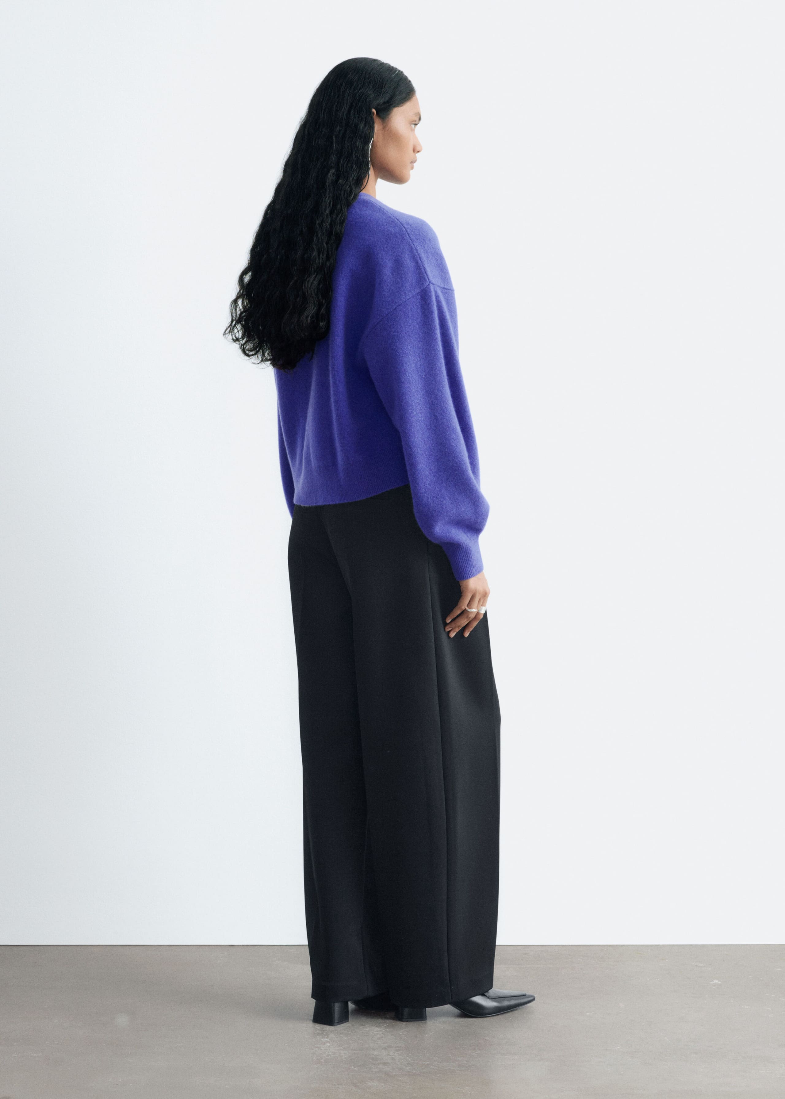 Vest van gekookte merinowol - Lilac - Lookbook