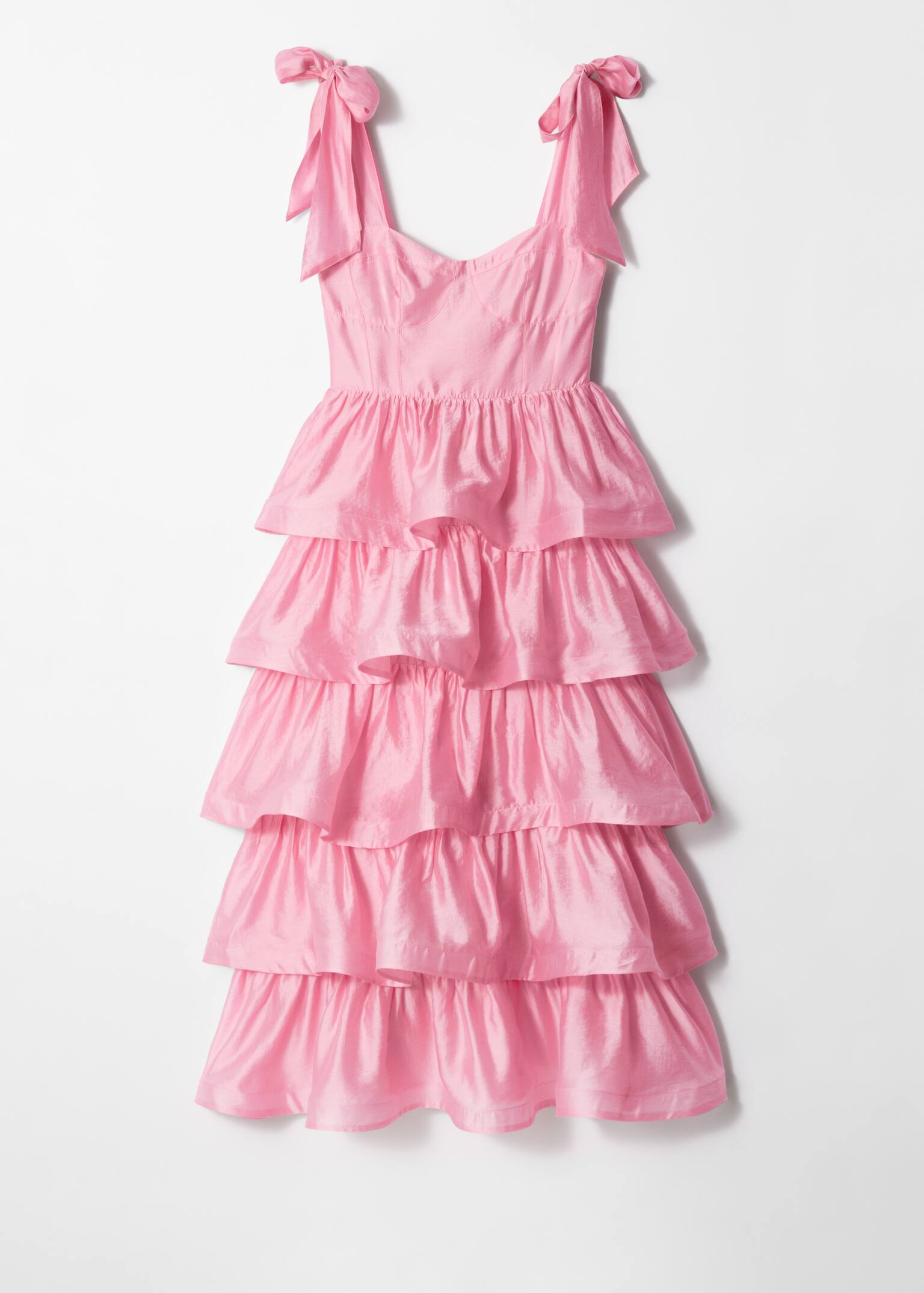 Maxi-jurk met ruches - Roze - 2