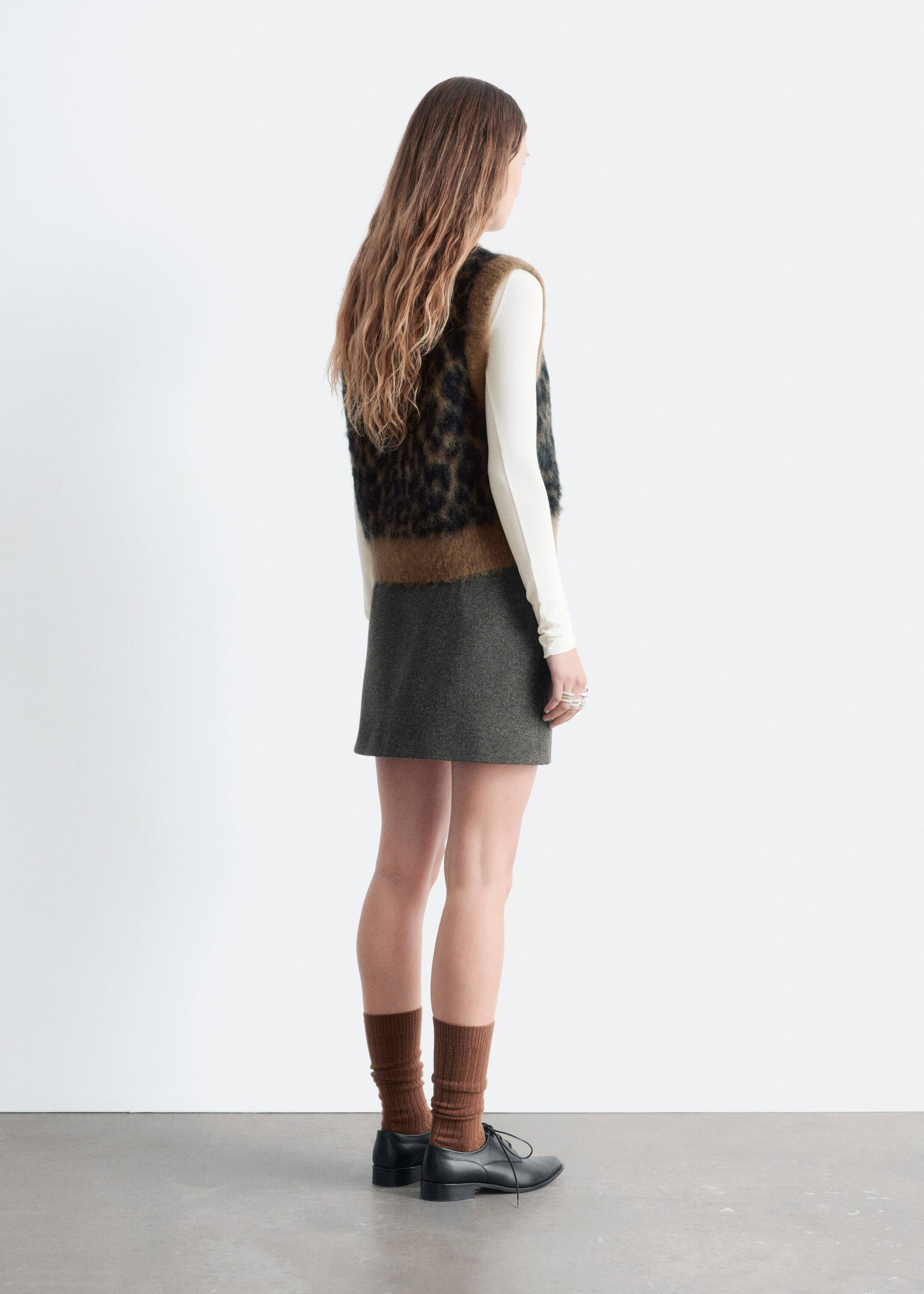 Visualizza immagine più grande: Gilet in misto mohair spazzolato - Marrone con stampa leopardata - DONNA | H&M IT 4