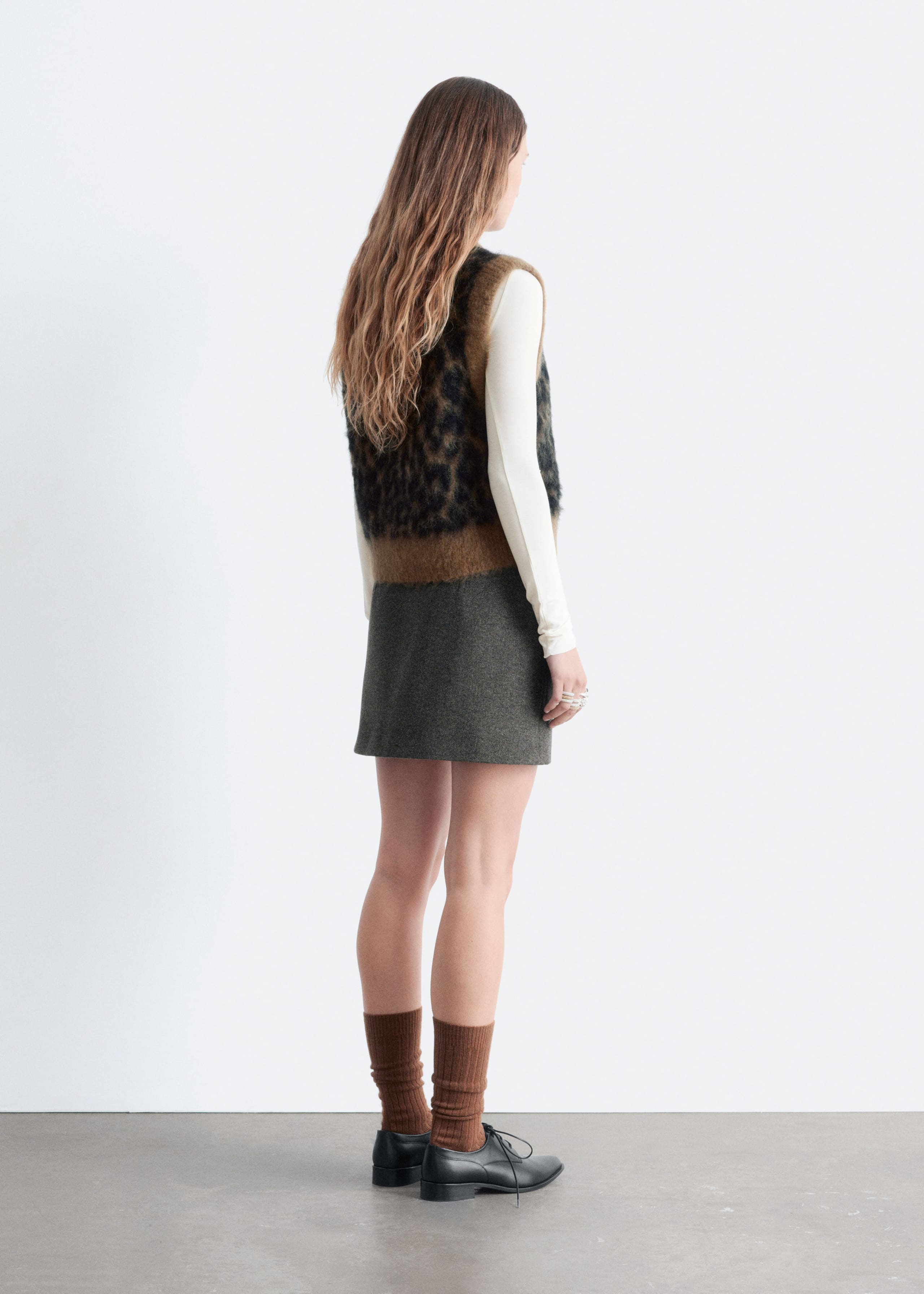 Débardeur en mohair mélangé brossé - Imprimé léopard brun - Lookbook