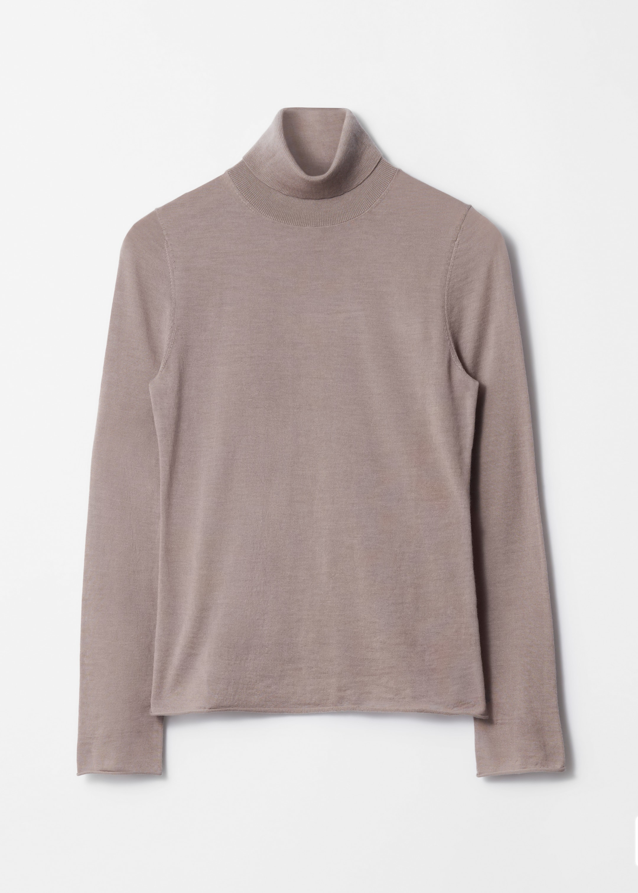 Visa större bild: Tröja i merinoull med polokrage - Beige - DAM | H&M SE 1