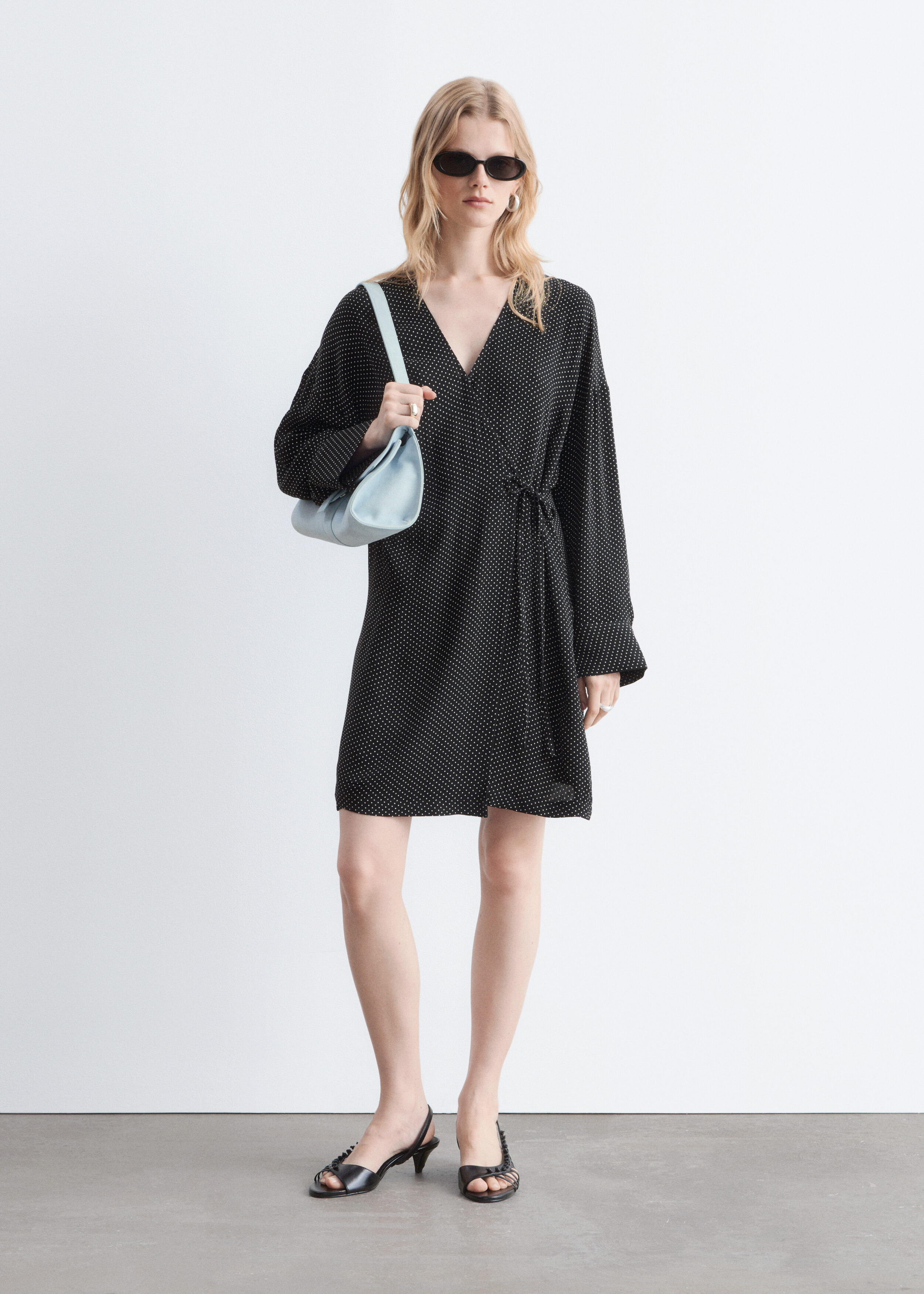 Wrap Mini Dress - Black/Dots - & Other Stories US