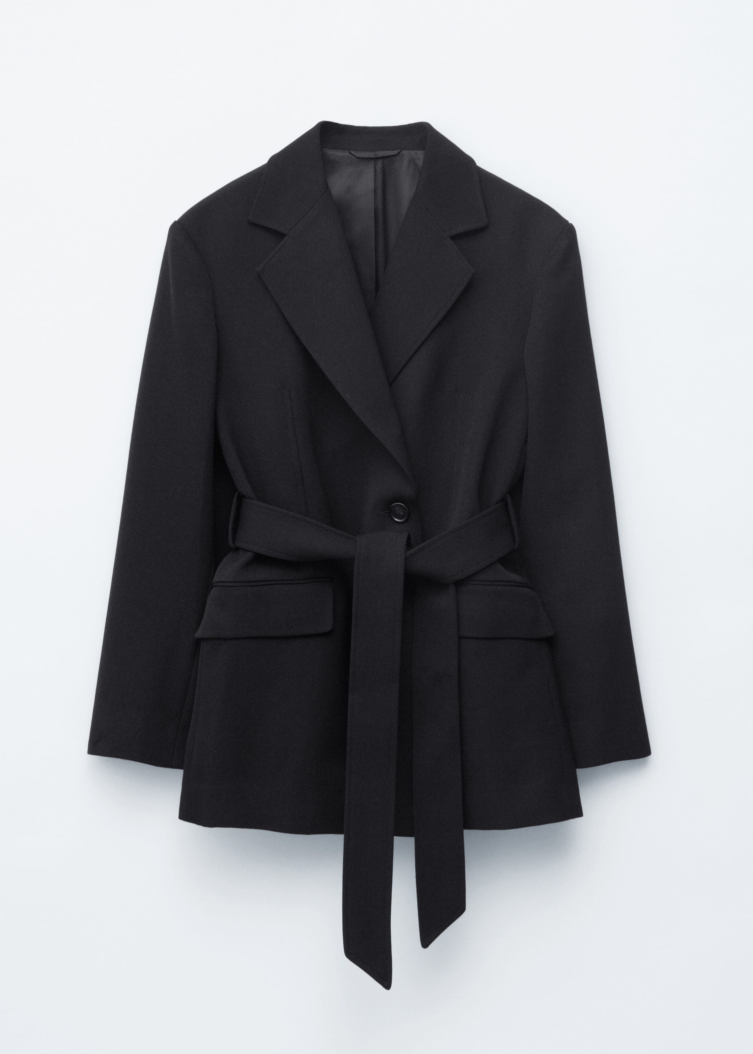 Image of Wool Tie-Belt Blazer