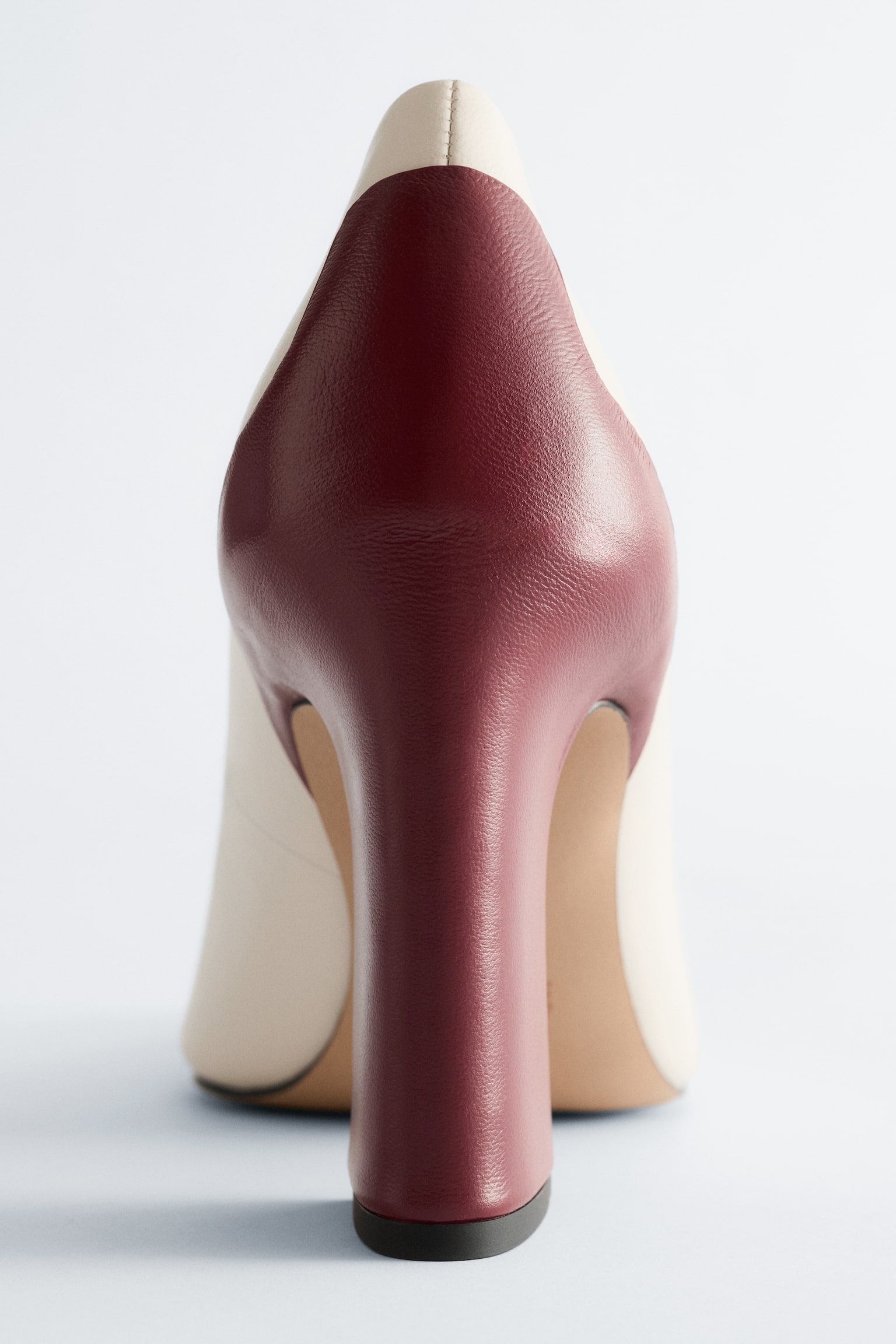 Escarpins en cuir à effet color block - Blanc/Bordeaux/Noir/Vert - 4