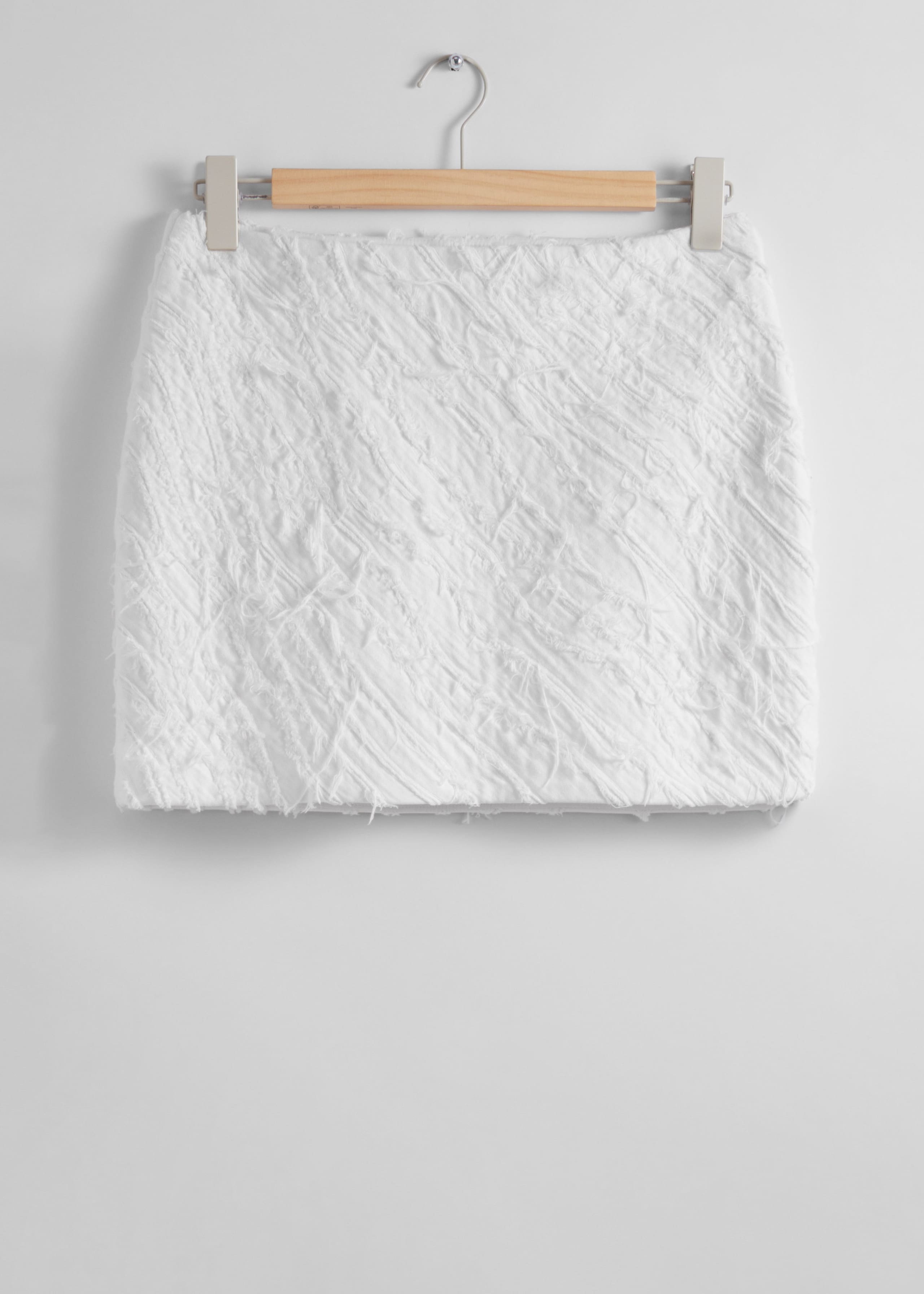 Textured Mini Skirt - White - Still Life