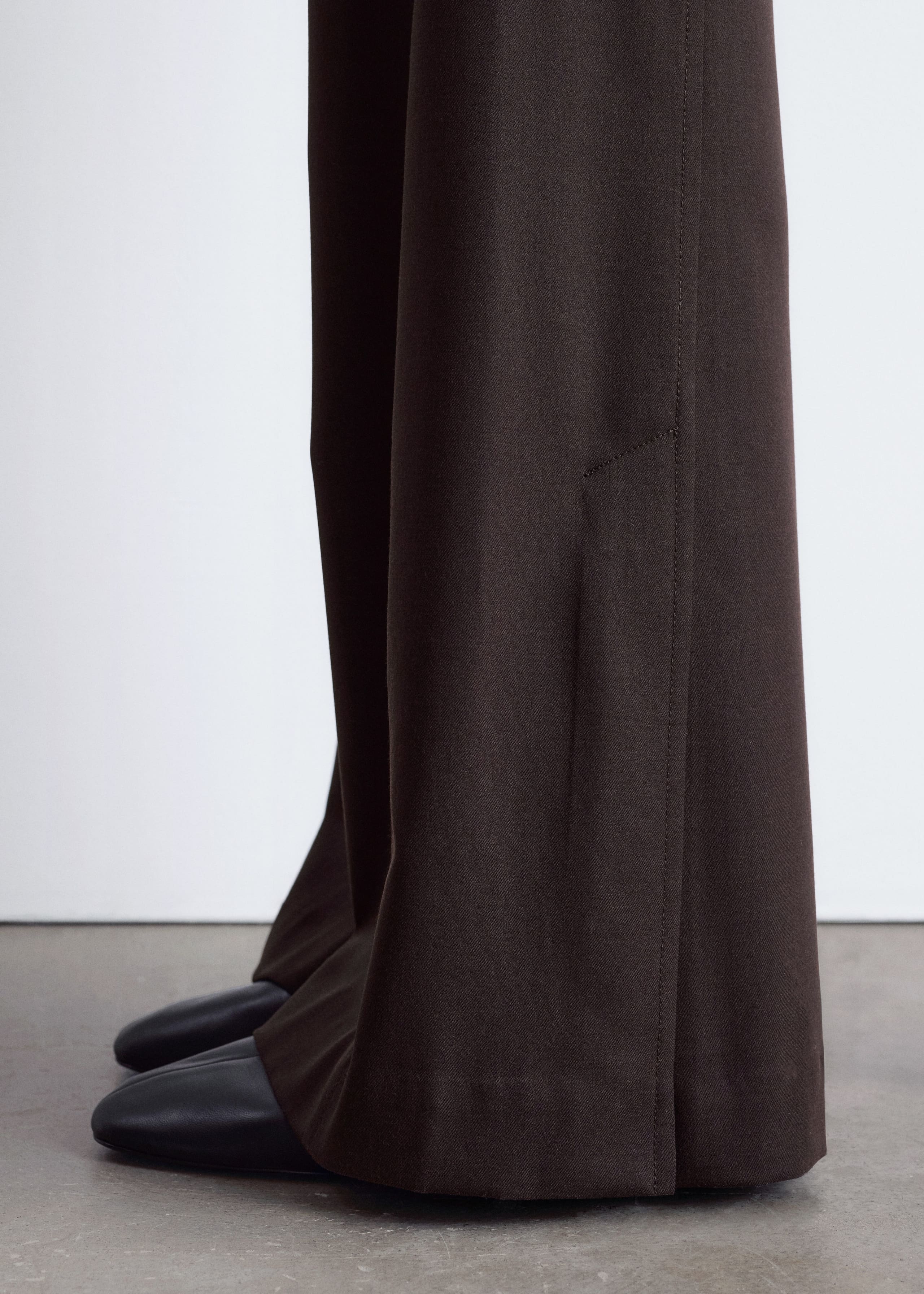 Image of Flared Wool Trousers