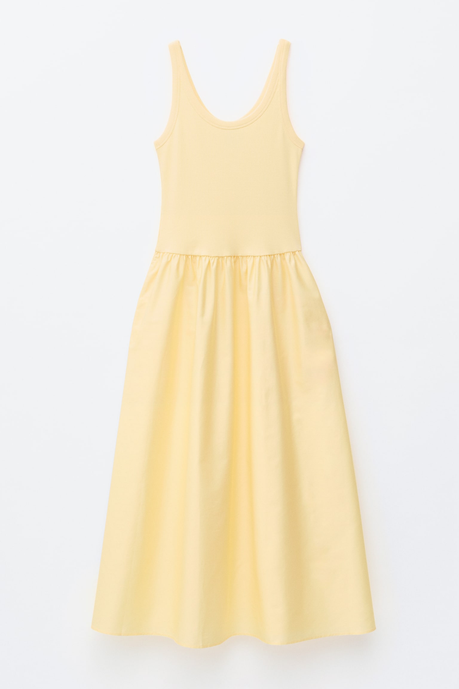 Bawełniana sukienka midi w prążki - 2