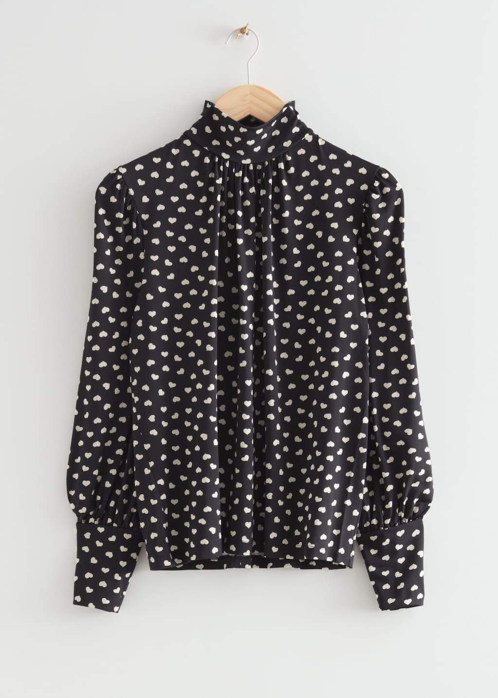 Mock Neck Blouse - Black - Still Life