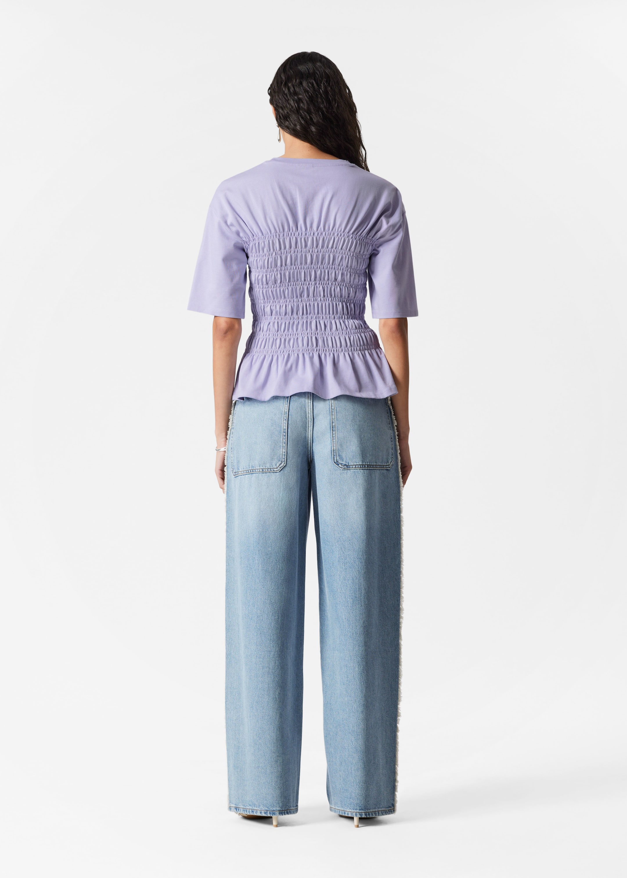Agrandir l'image: Haut à smocks avec col ras du cou - Lavande - FEMME | H&M FR 4
