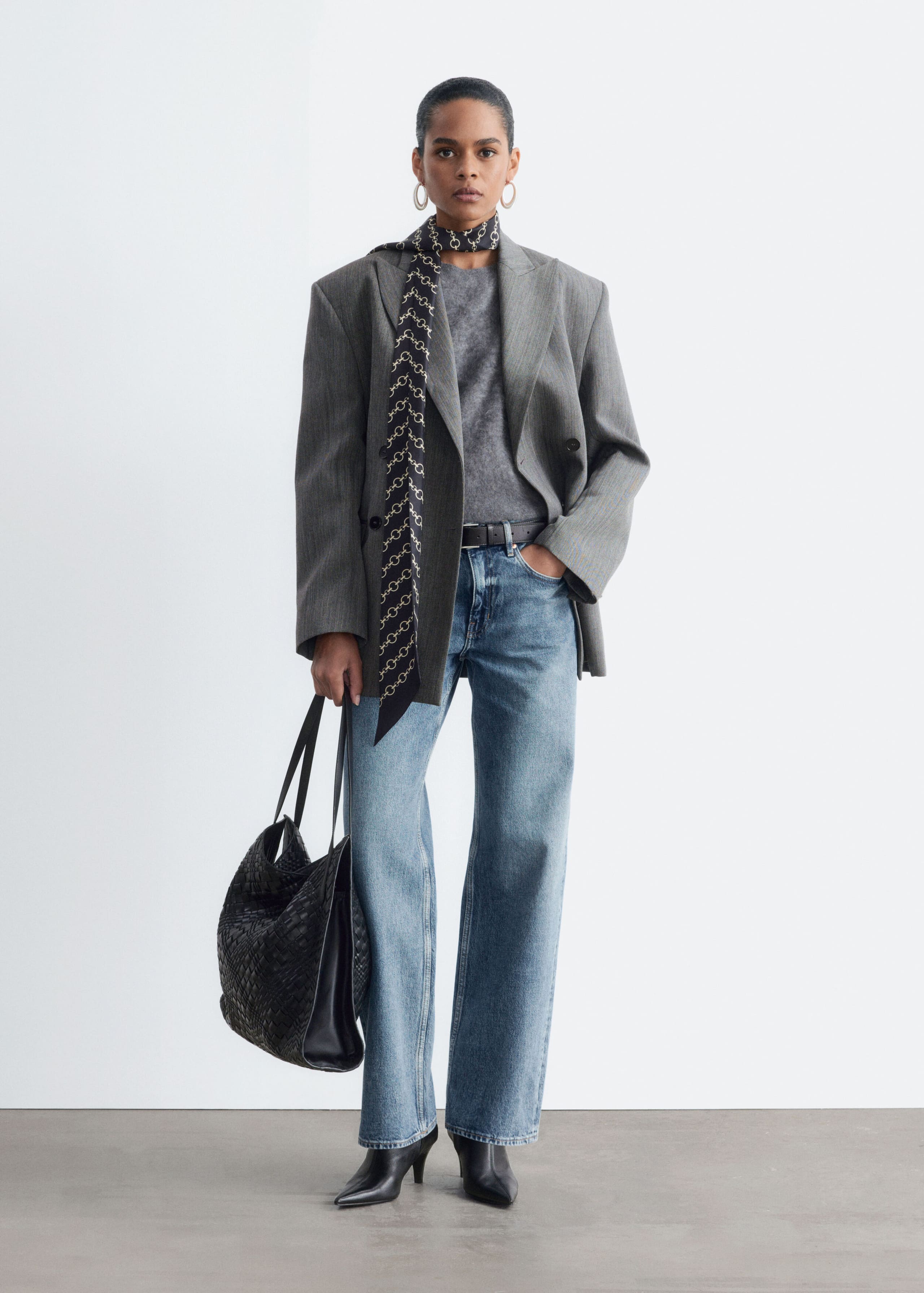 Fitted Wool Blazer - Grey - Lookbook