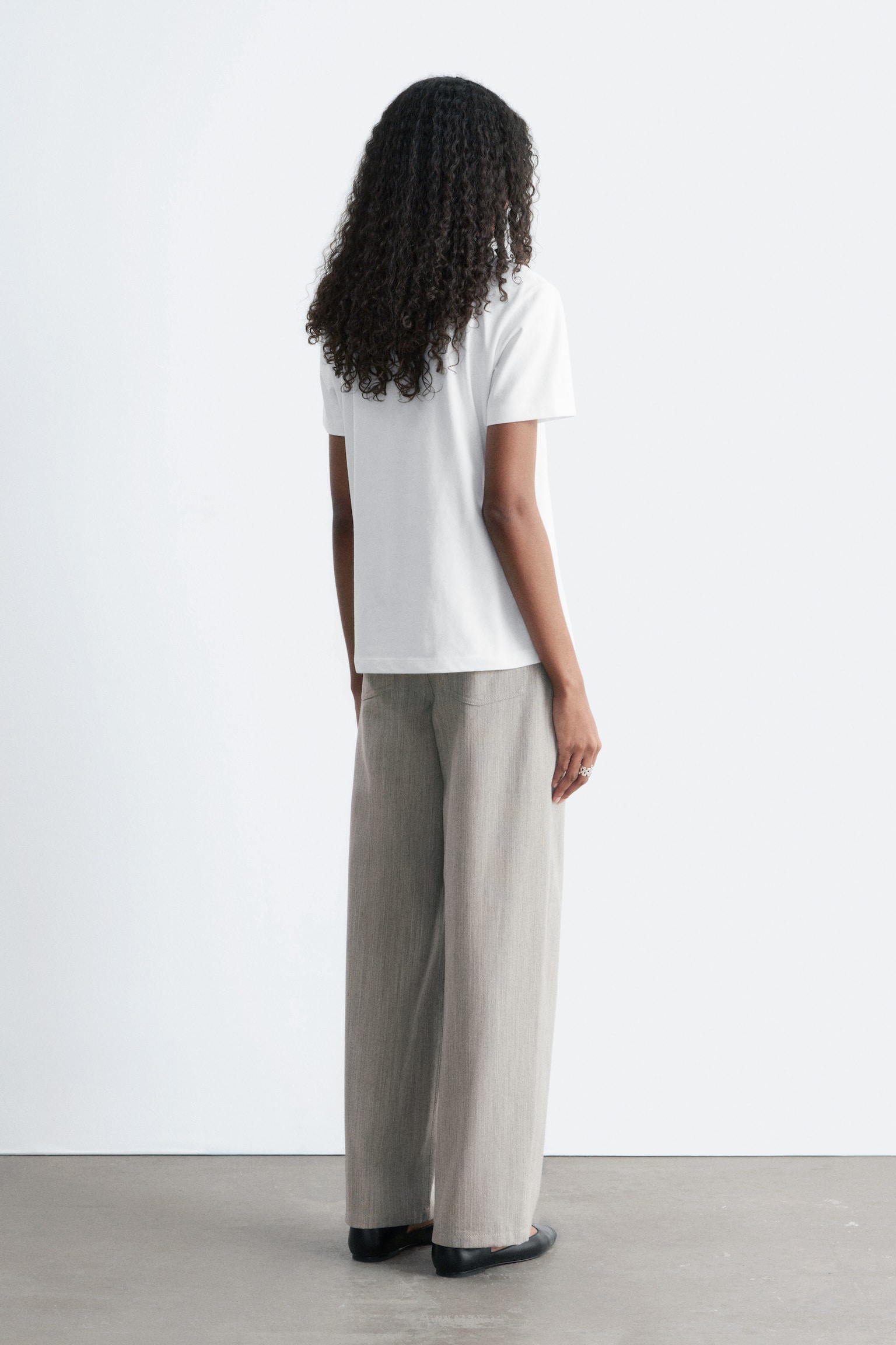 Tricou din bumbac cu guler rotund - Alb/Albastru Deschis/Roșu/Galben/Roz deschis/Maro închis/Bleumarin/Alb Dungi/Negru/Dungi Roz/Maro/Liliac - 3