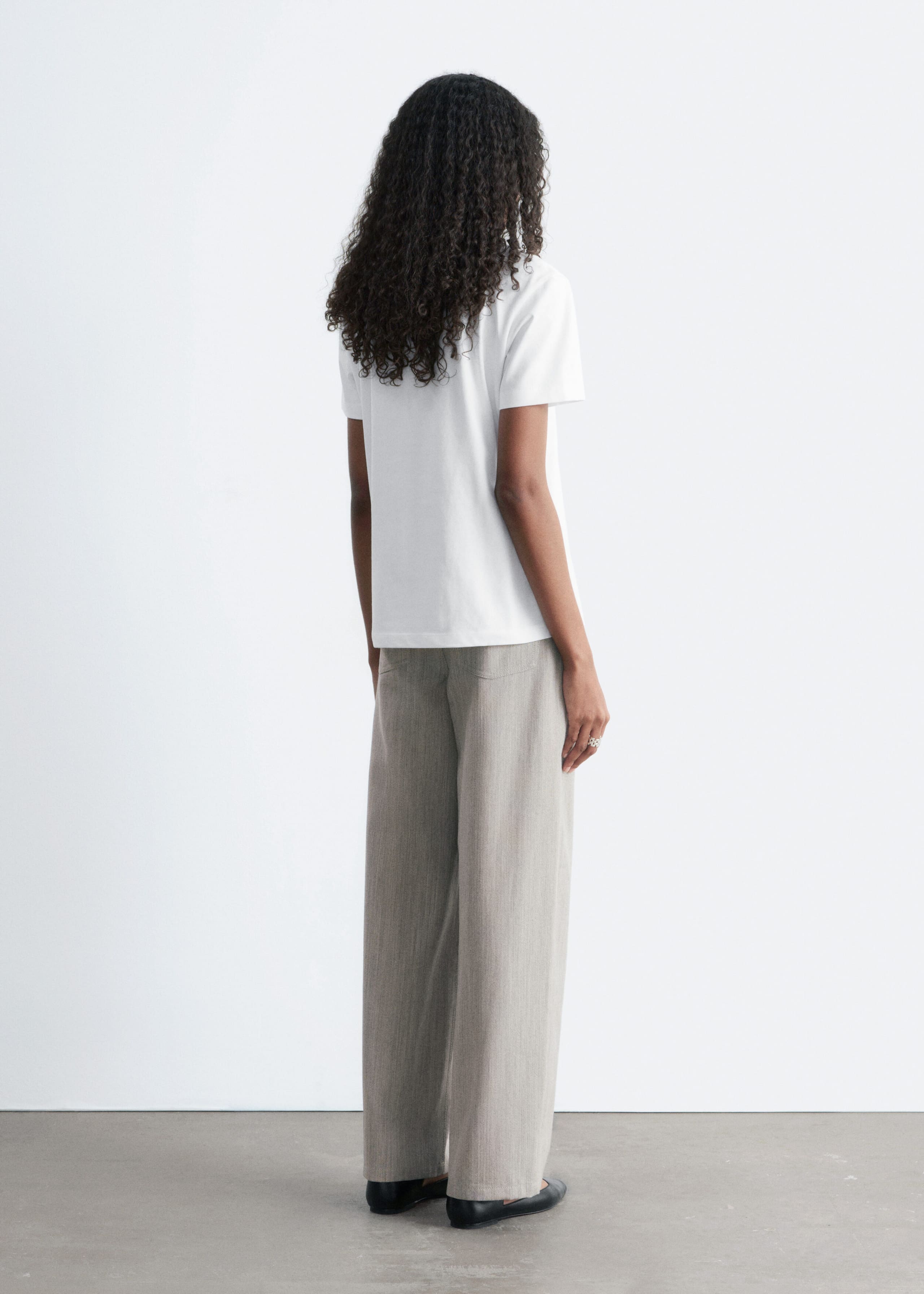 Image of Bawełniany T-shirt z okrągłym dekoltem