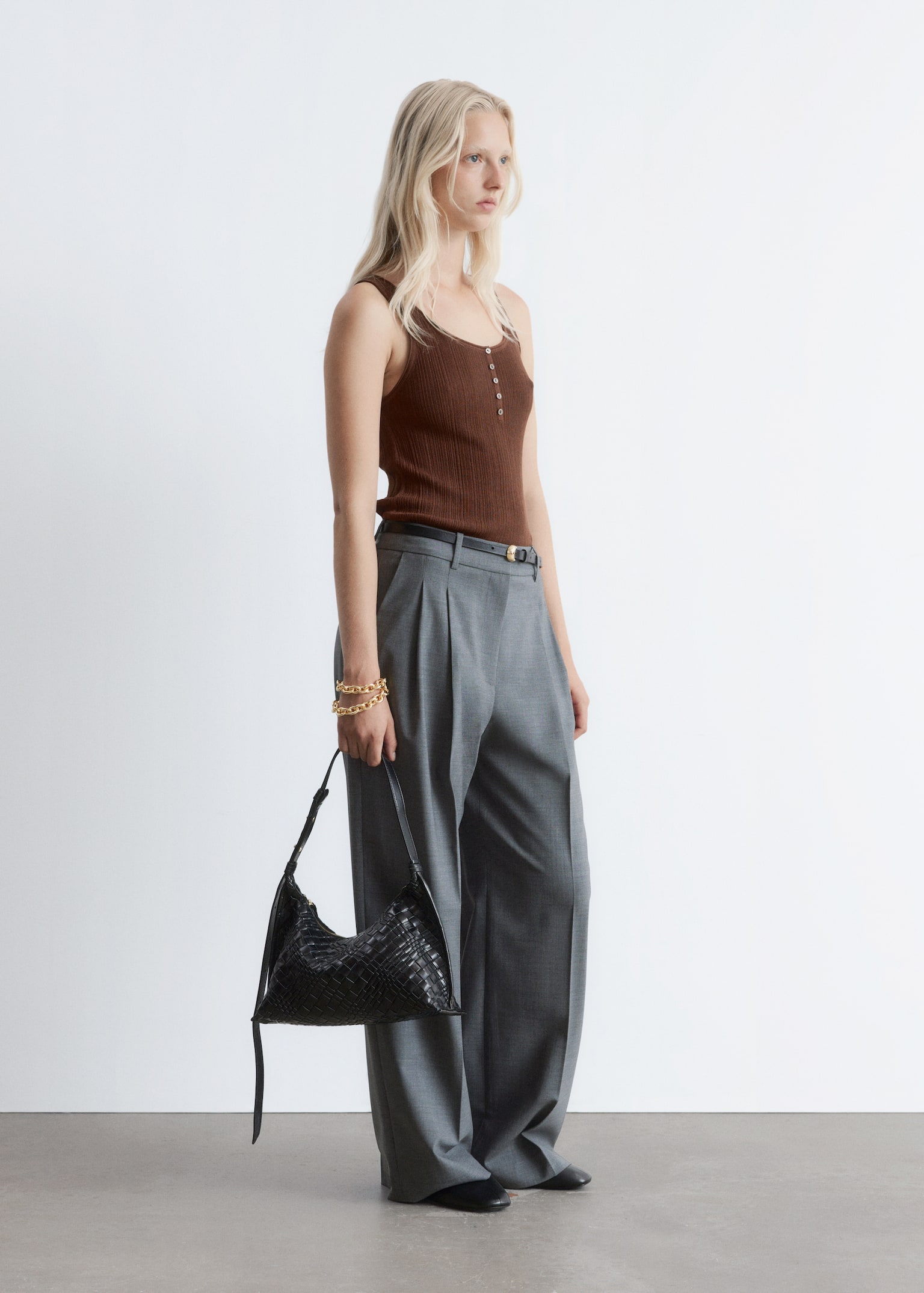 Elegante Hose aus Wolle - Grau - 5