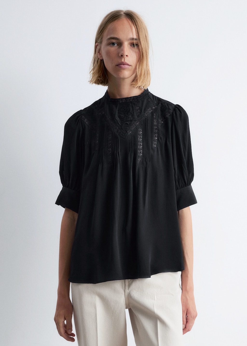 Image of Embroidered Lace Blouse