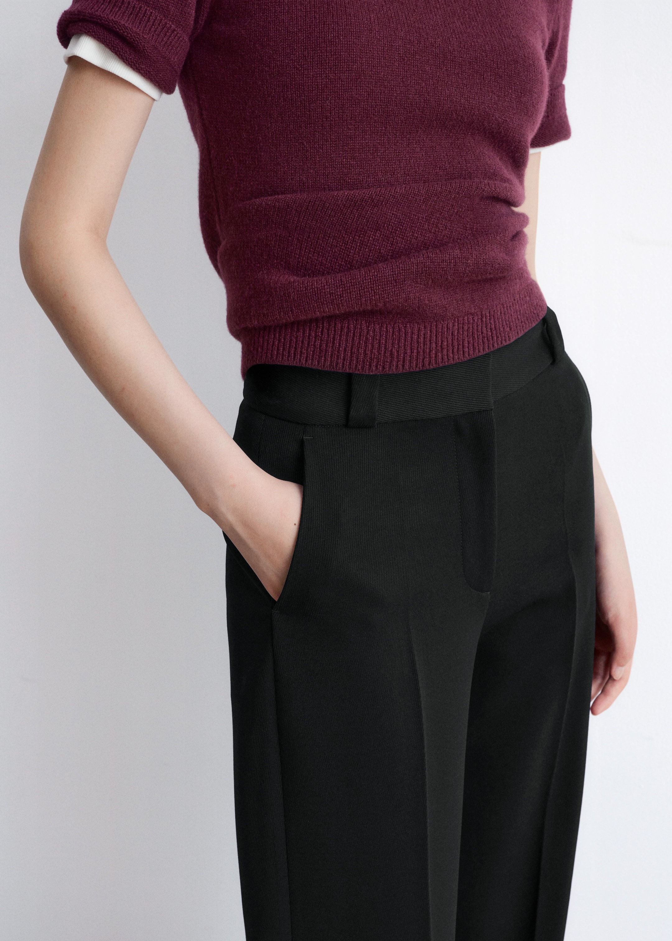 Vis større bilde: Vide bukser med trykkbrett - Svart - DAME | H&M NO 4