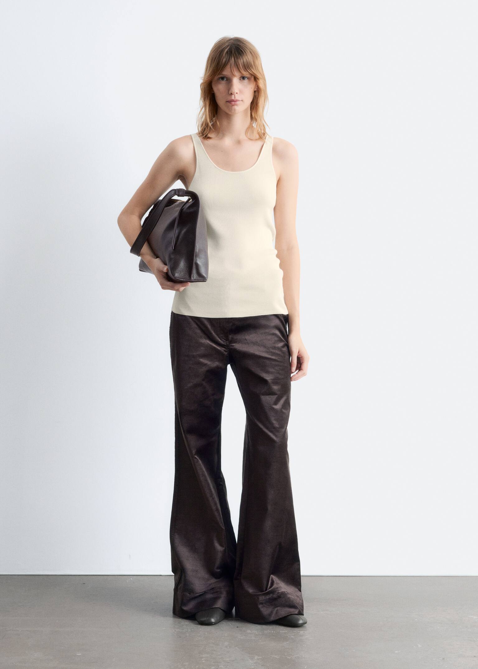 Kožené baleríny - Tmavohnedá/Čierna - 6