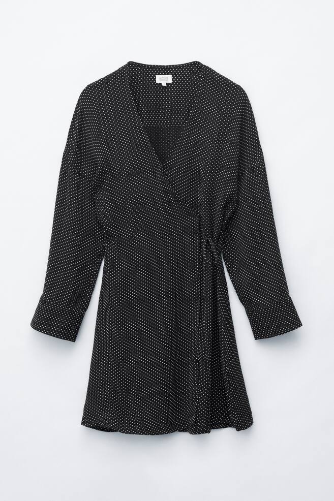 Minivestido cruzado - Negro/Lunares - 1