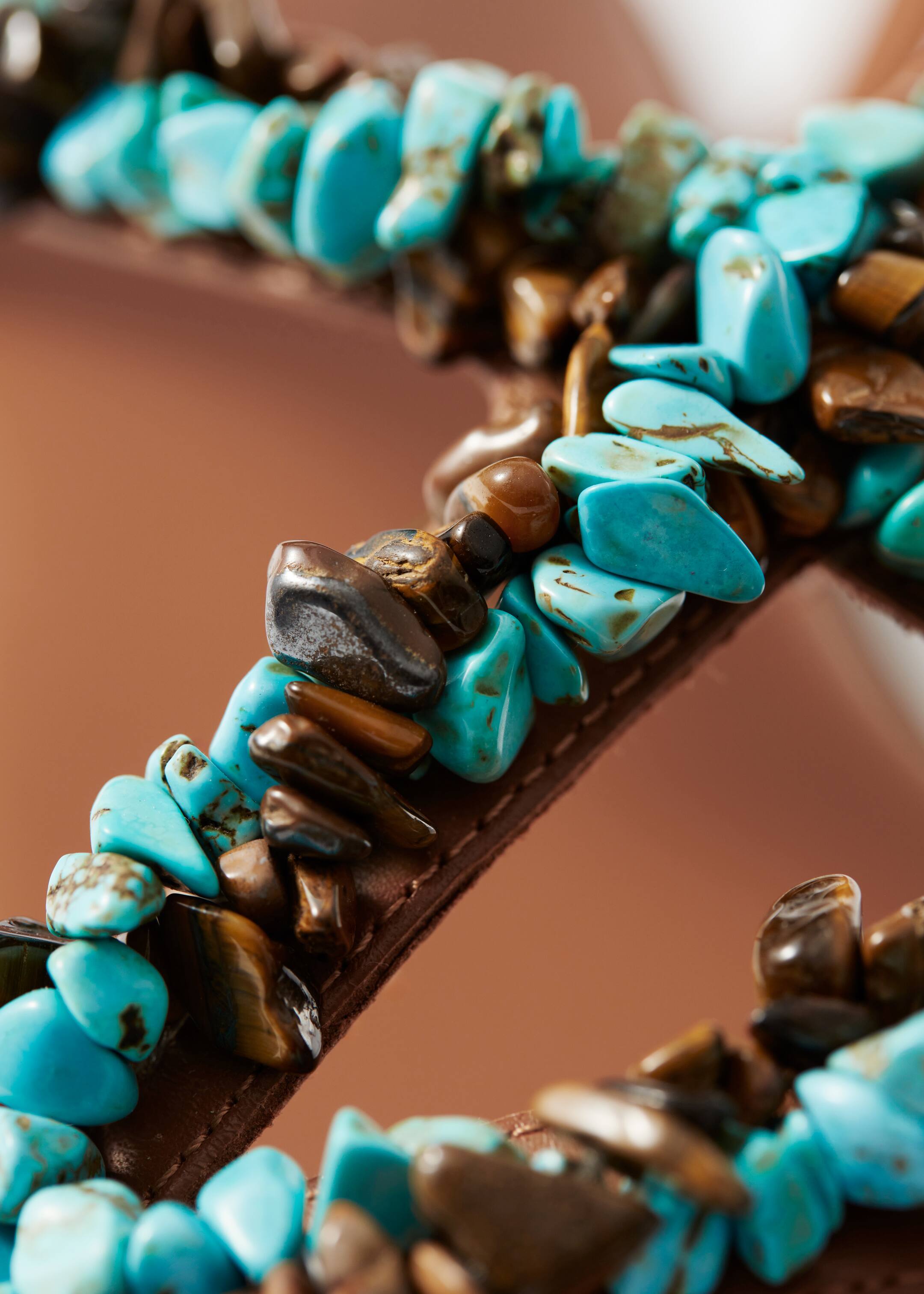 Visualizza immagine più grande: Sandali in pelle con perline - Marrone/Turchese - DONNA | H&M IT 5