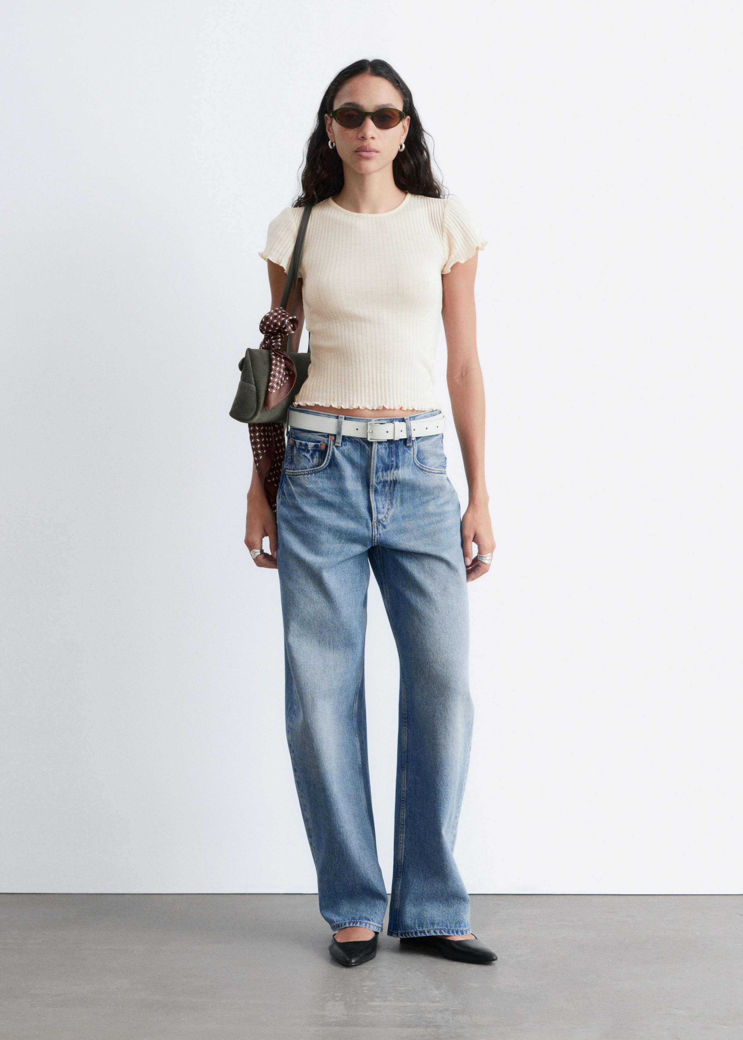 Image of Ribbed Wool T-Shirt