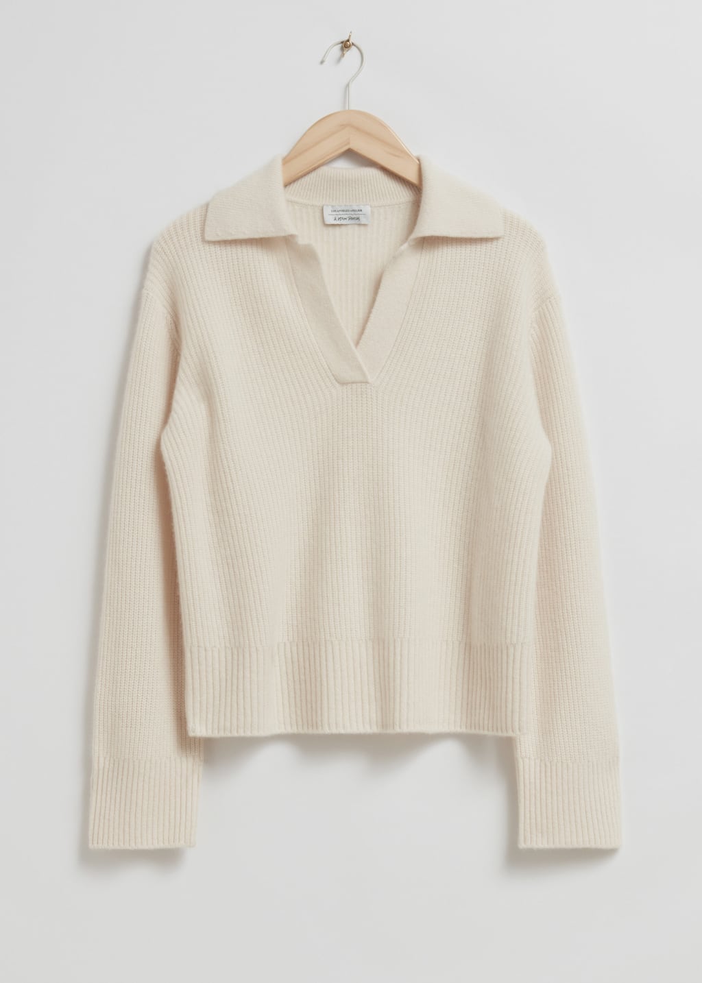 Jersey de cachemira con cuello - Crema - Bodegón