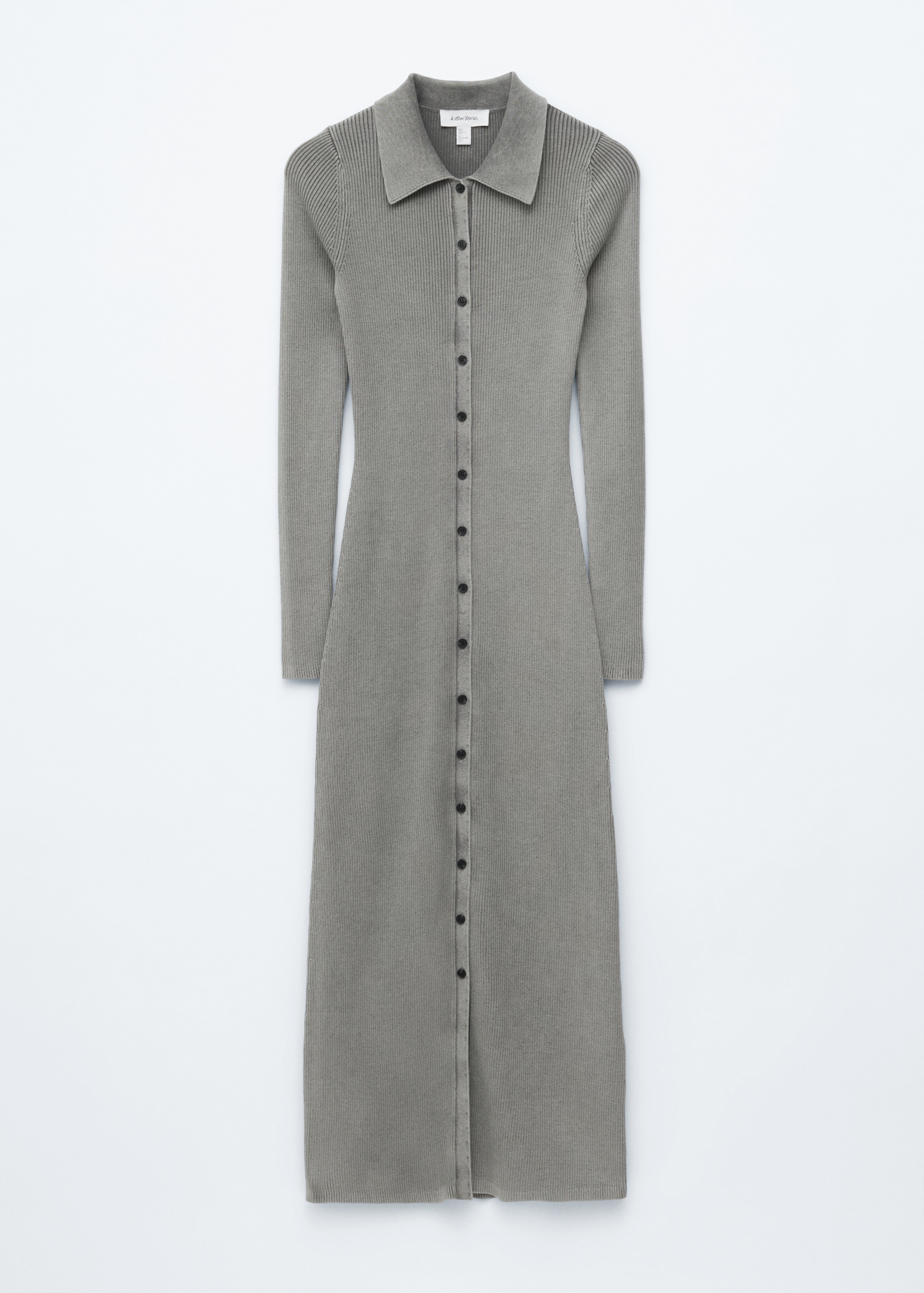 Рокля-риза миди от трико - Grey