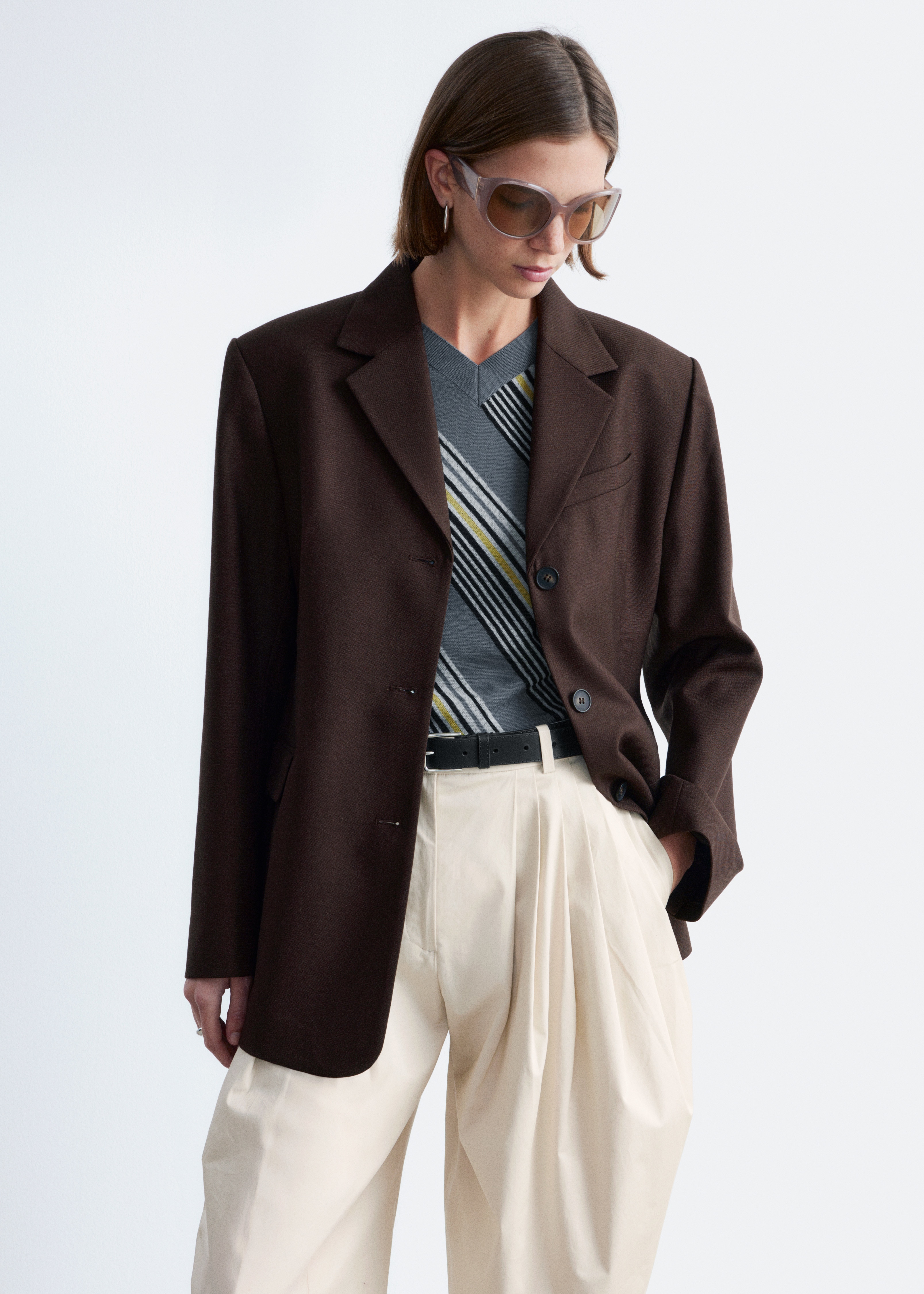 Blazer cintré - Marron foncé/Taupe