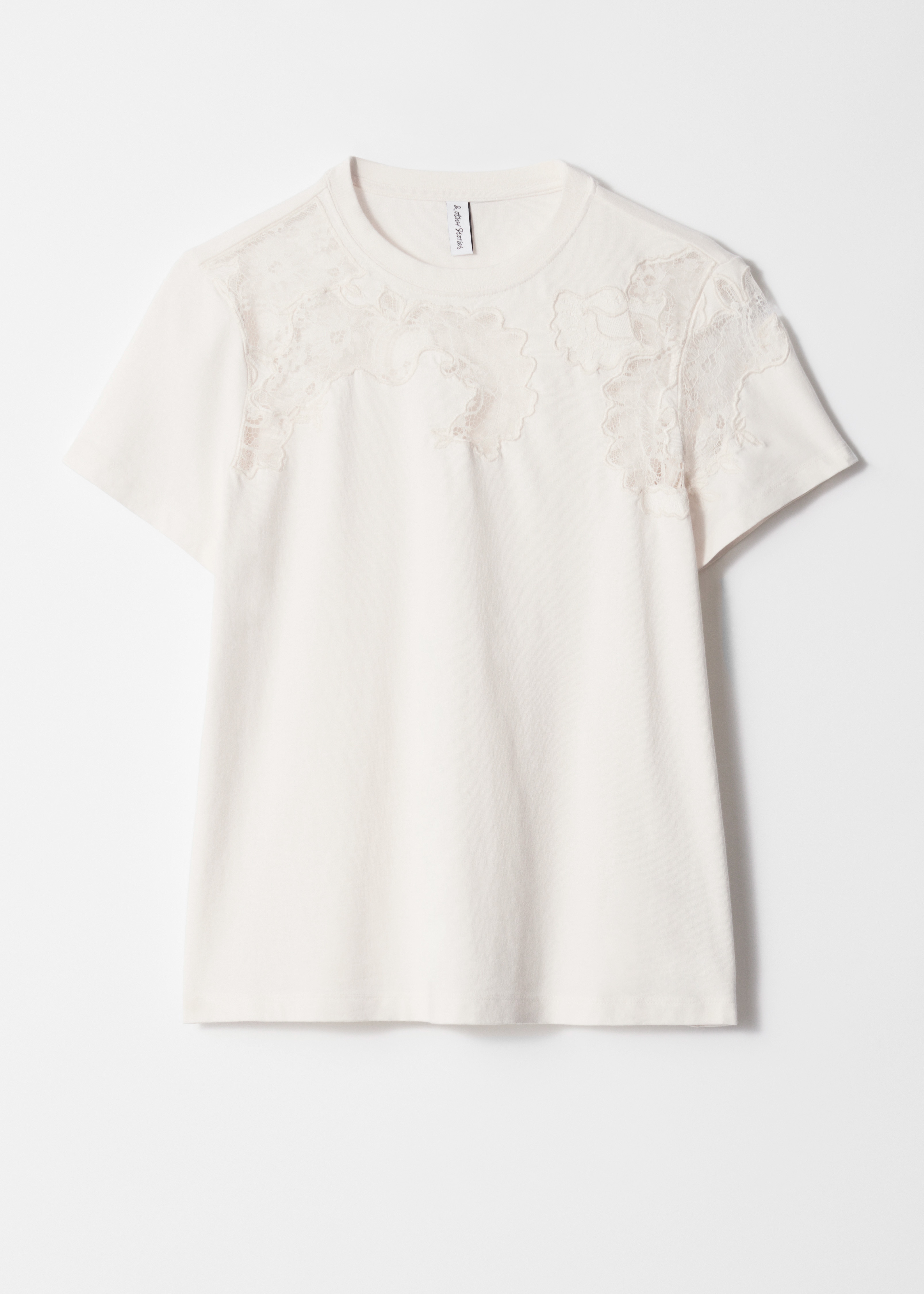 Tričko s krajkovou výšivkou - bílá