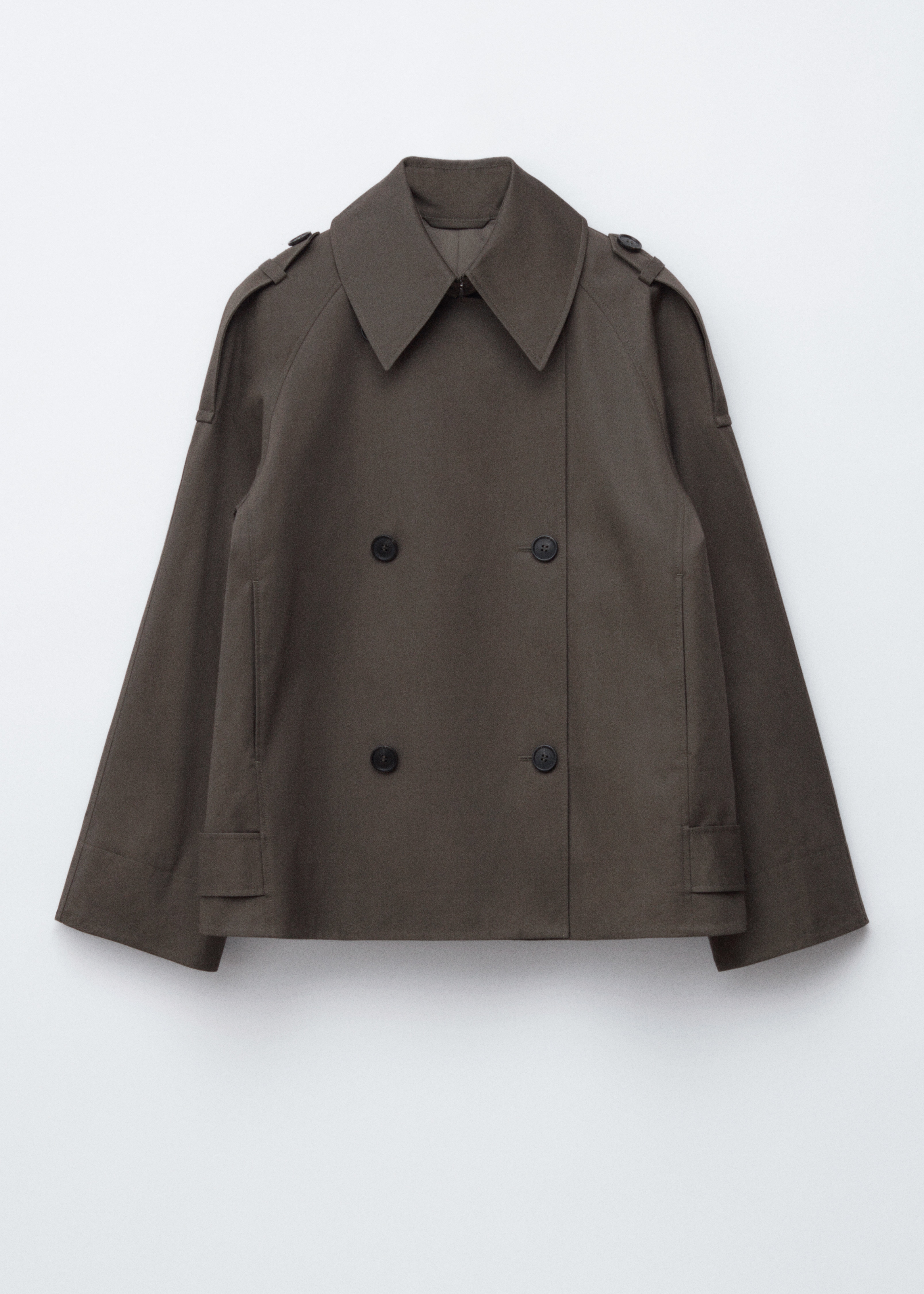 Doppelreihige Trenchjacke - Khaki/Beige