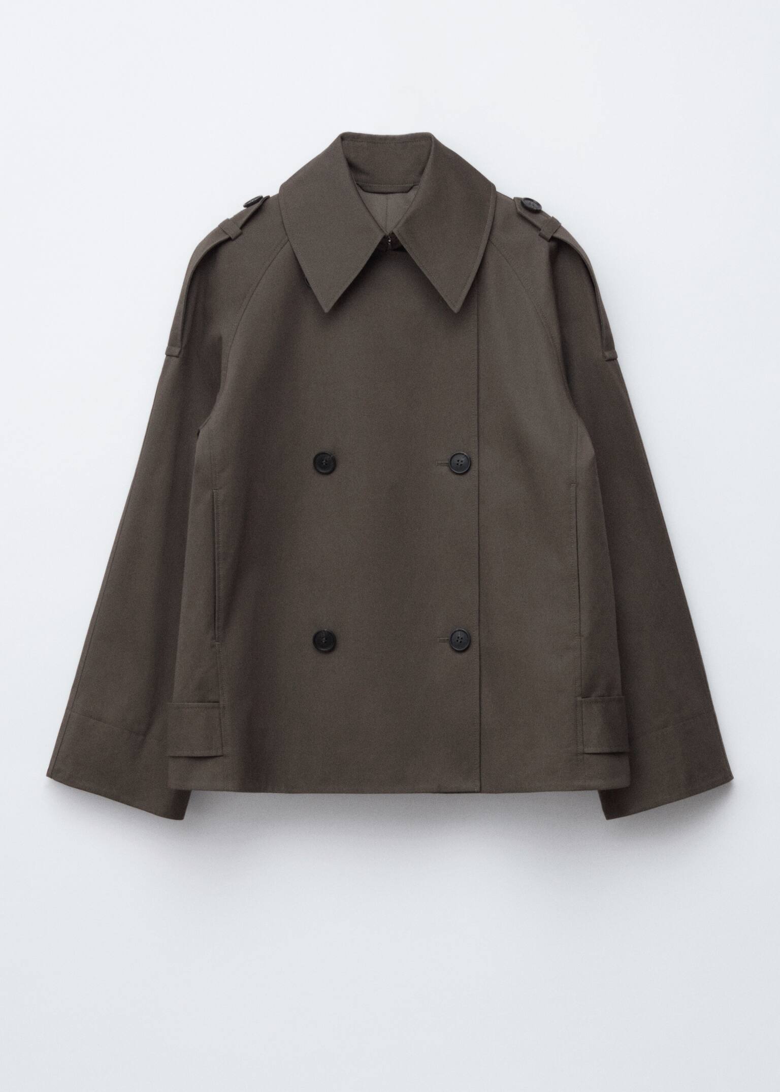 Doppelreihige Trenchjacke - Khaki/Beige - 2