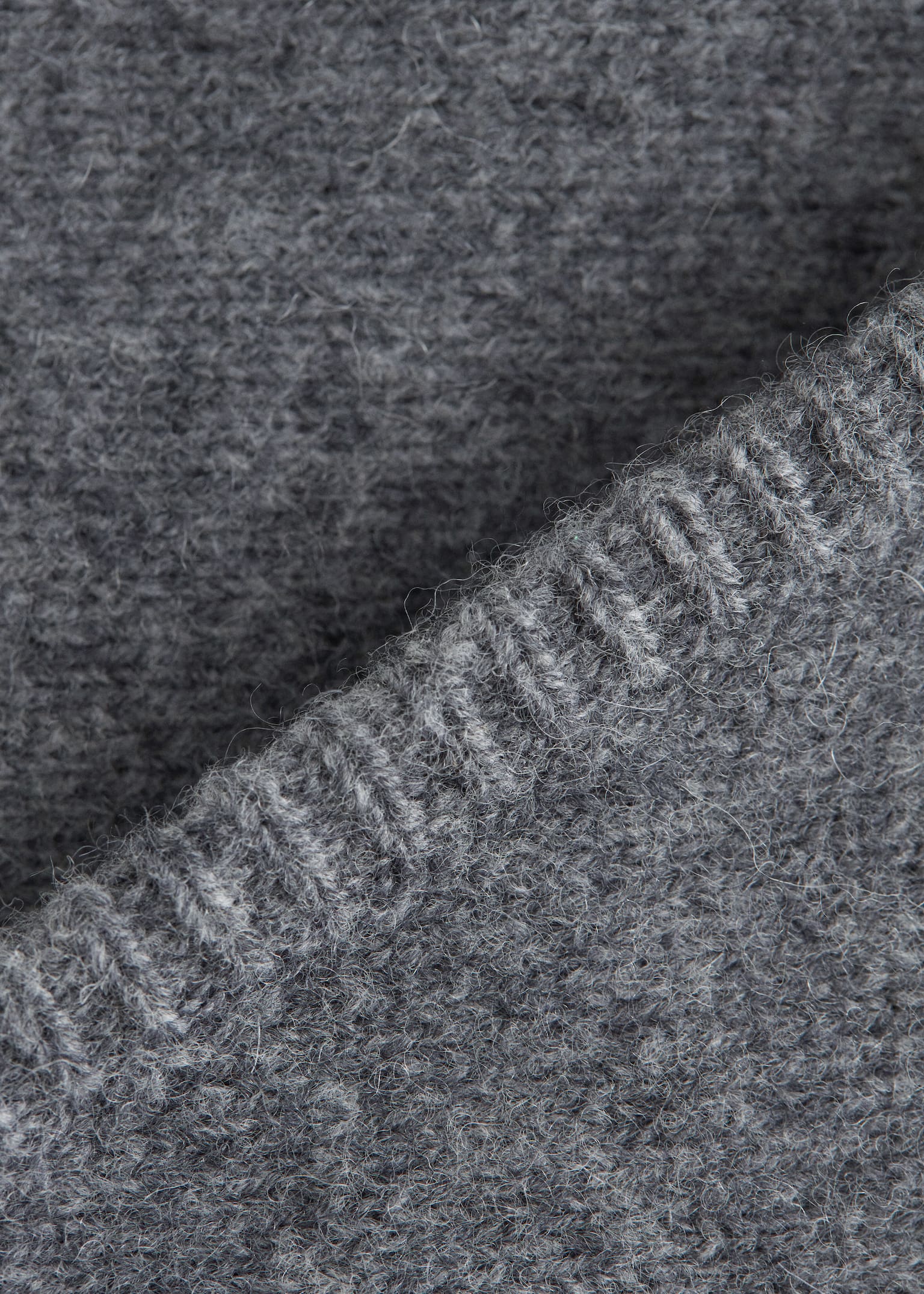 Sciarpa triangolare in lana - Grigio mélange/Marrone scuro/Nero - 2