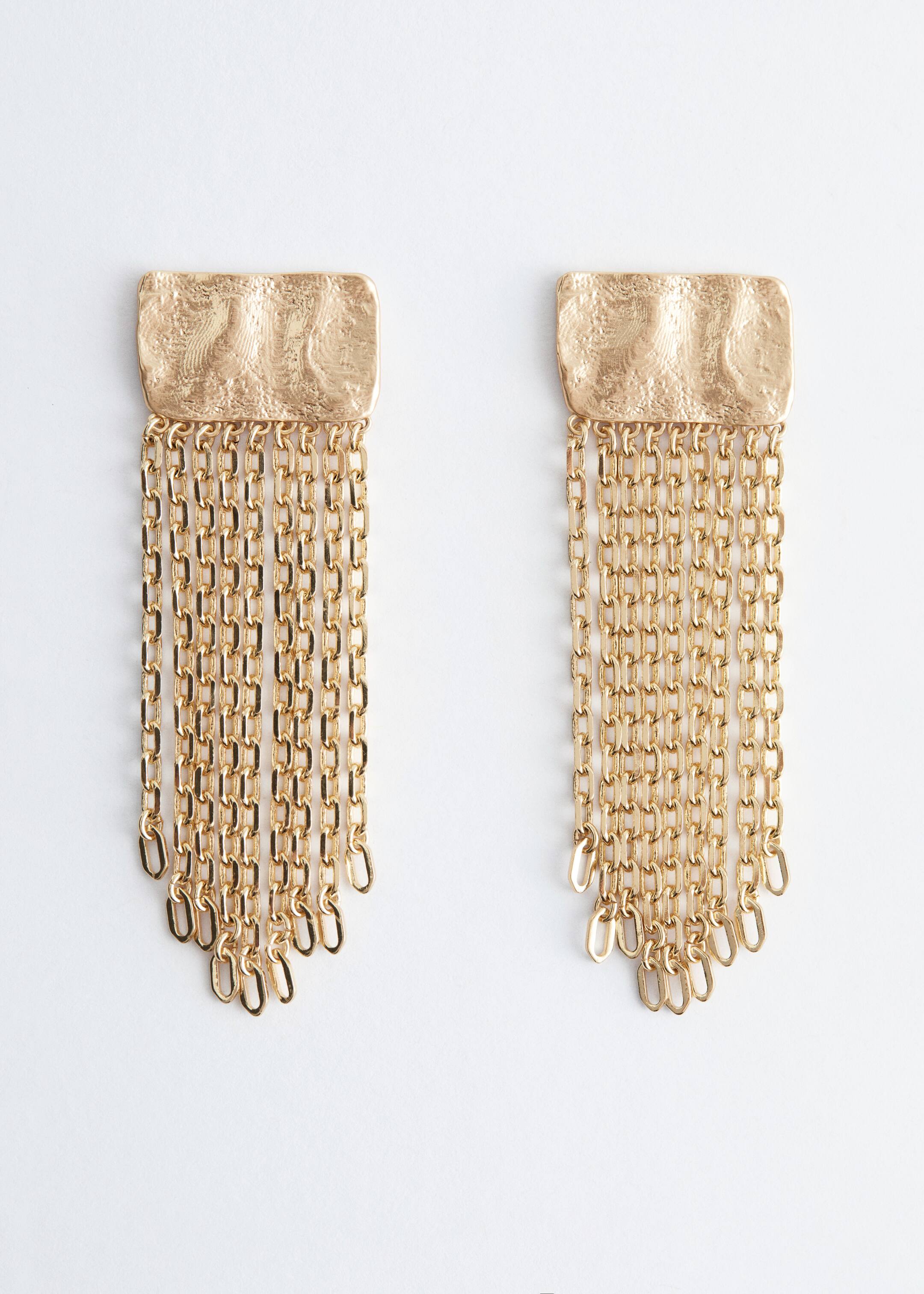 Ver imagem maior: Brincos em placa com pendente de corrente - Dourado - SENHORA | H&M PT 2