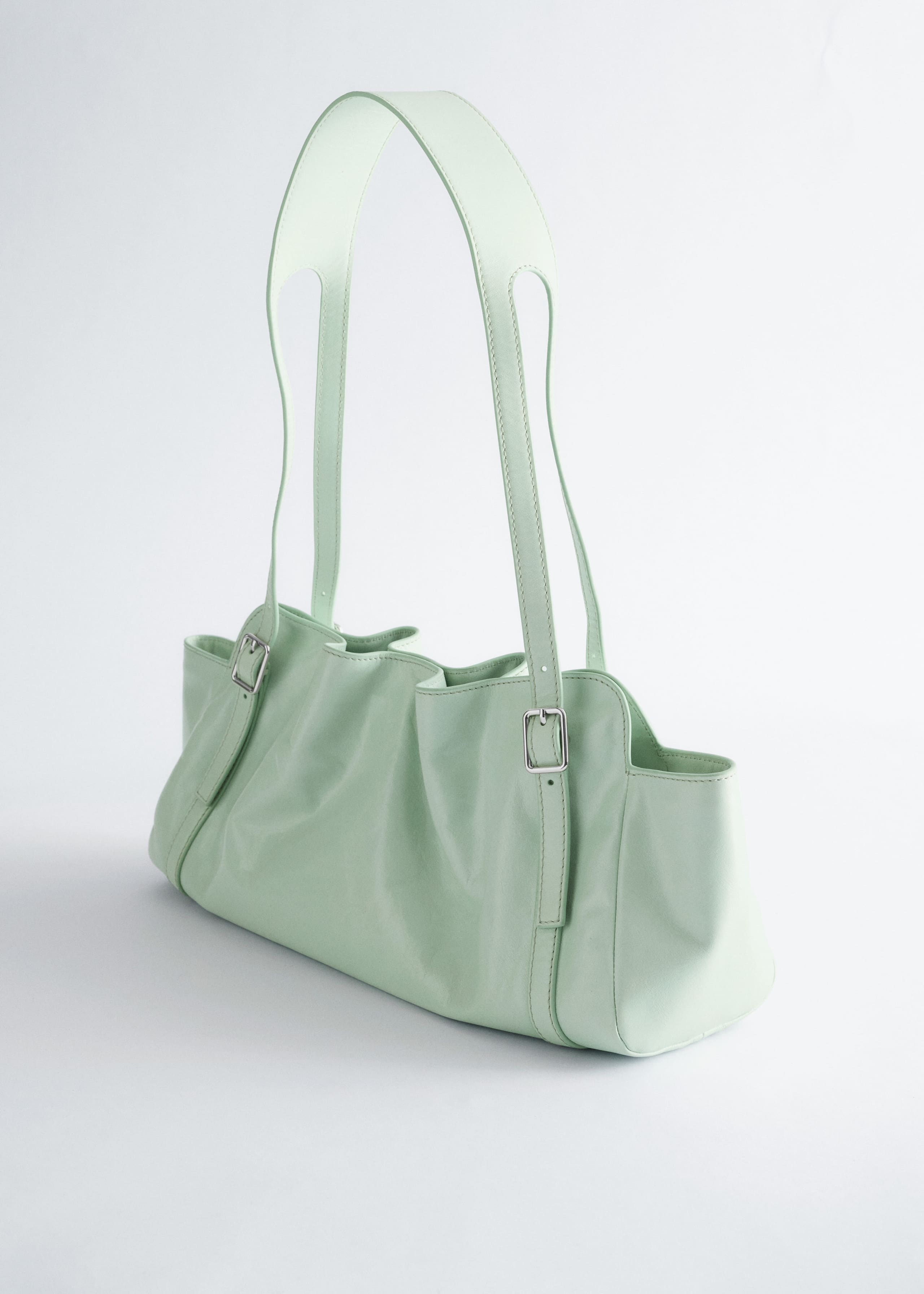 Image of Low-profile Leather Shoulder Bag