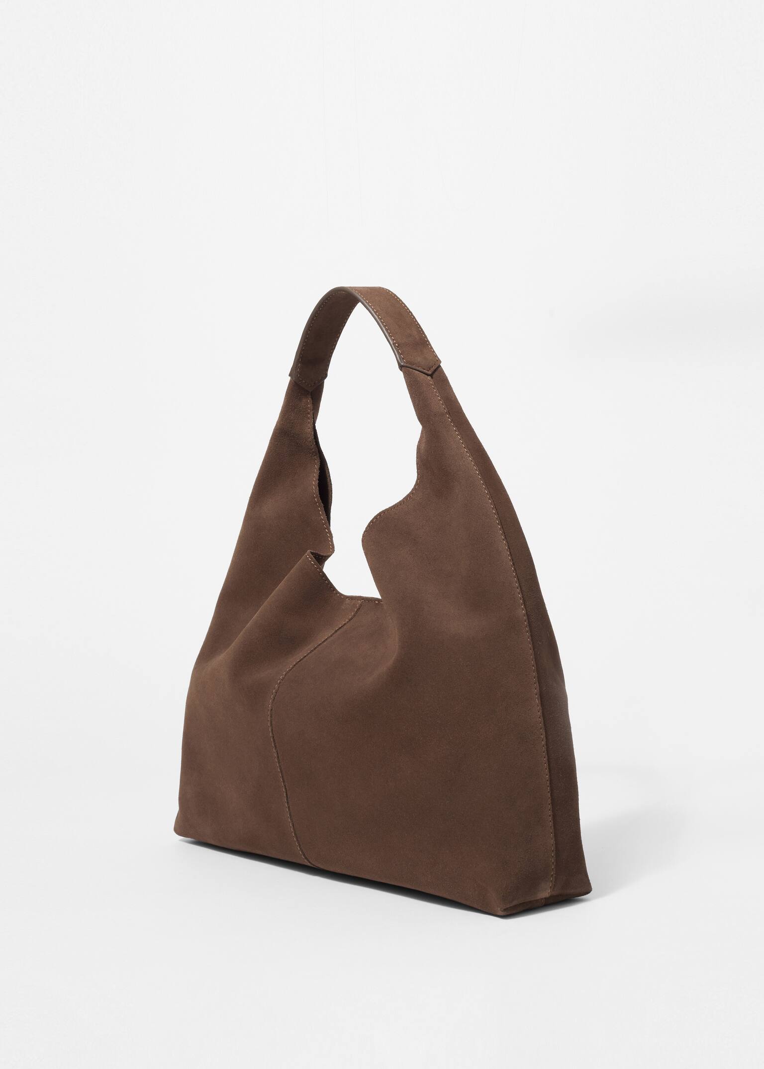 Sac cabas classique en daim - Marron Clair/Rouille - 3