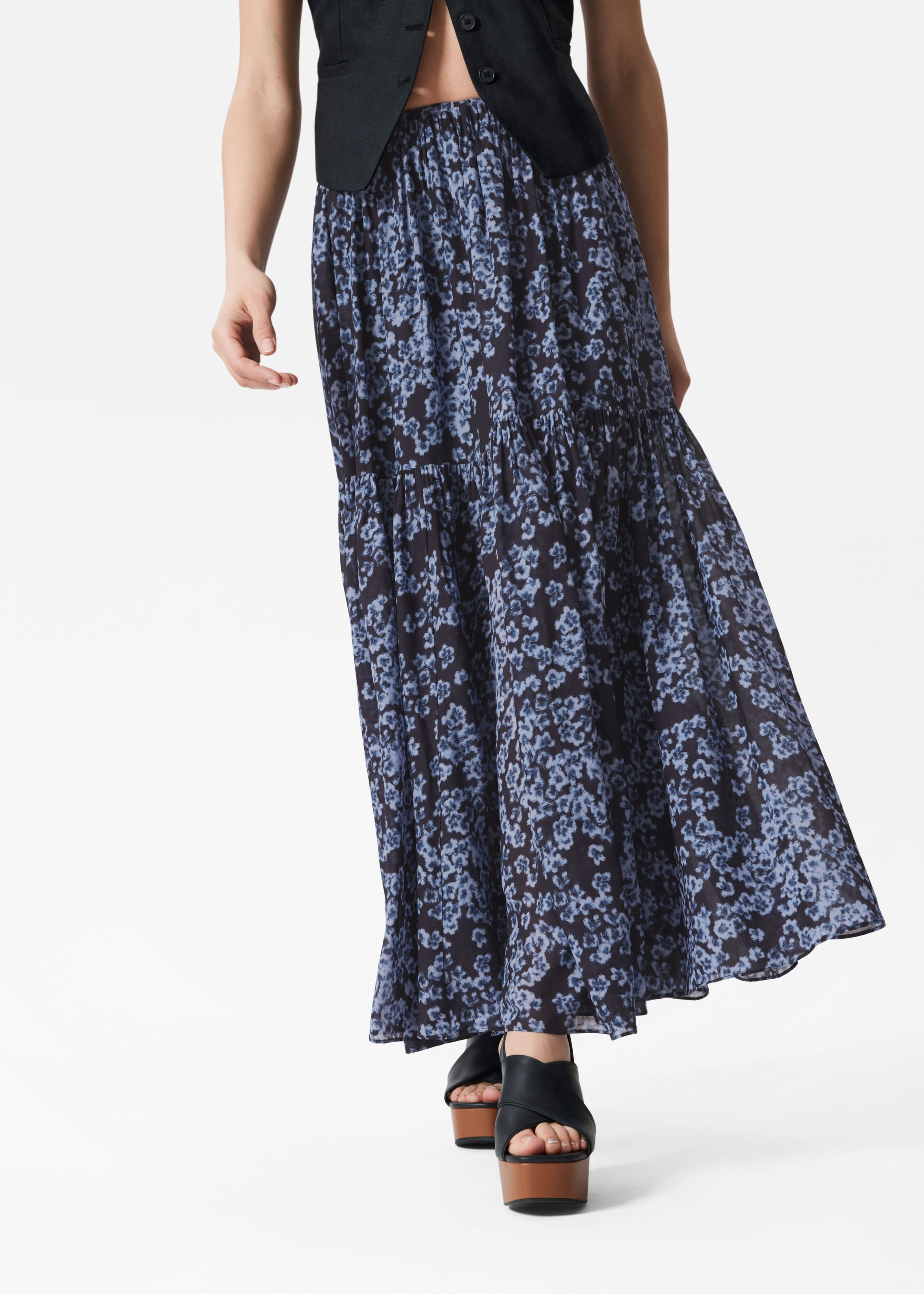 Image of Tiered Maxi Skirt