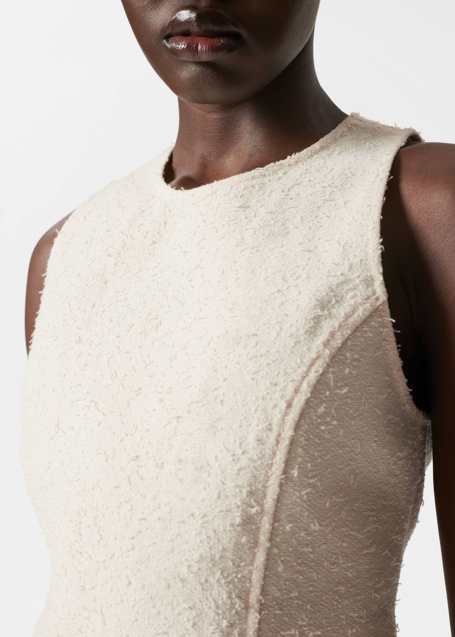 Top Fără Mâneci Texturat - Alb - 3