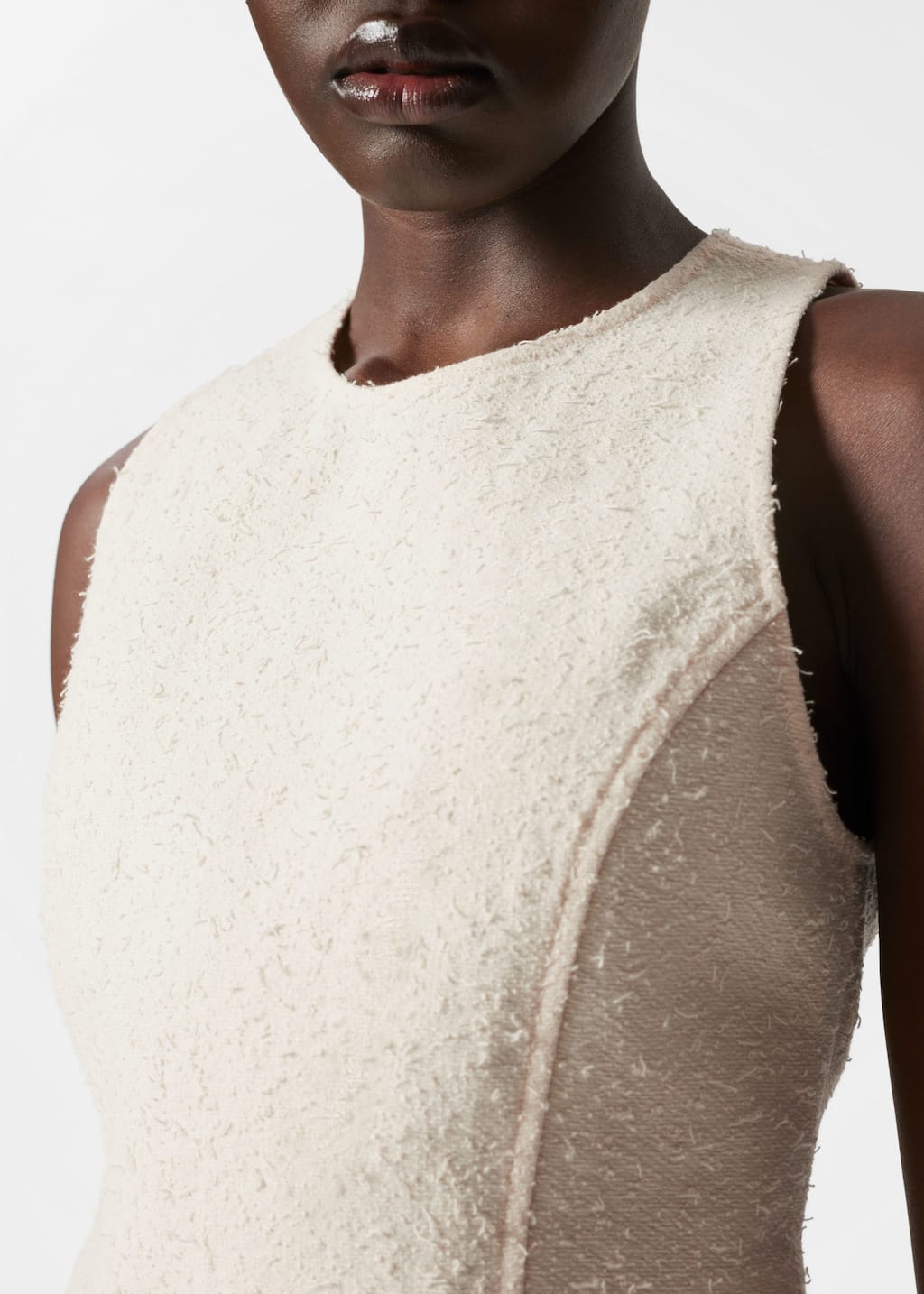 Top sin mangas texturizado - Blanco - Lookbook