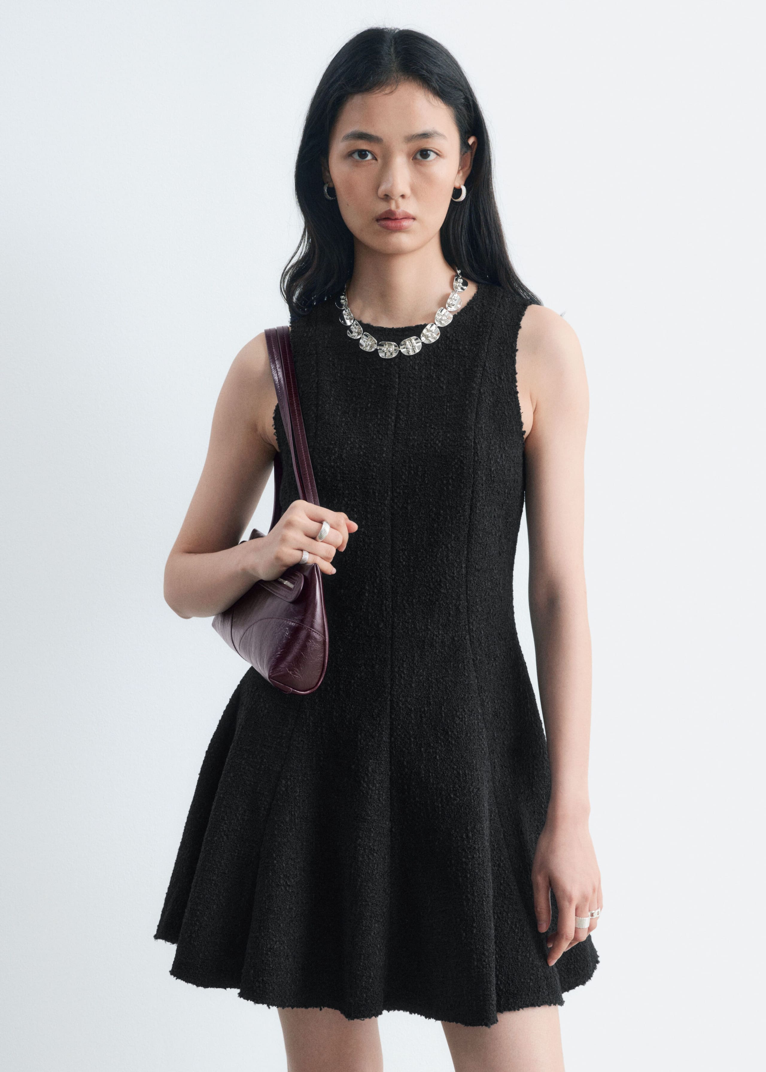 Raw-Edge Mini Dress - Black - Lookbook